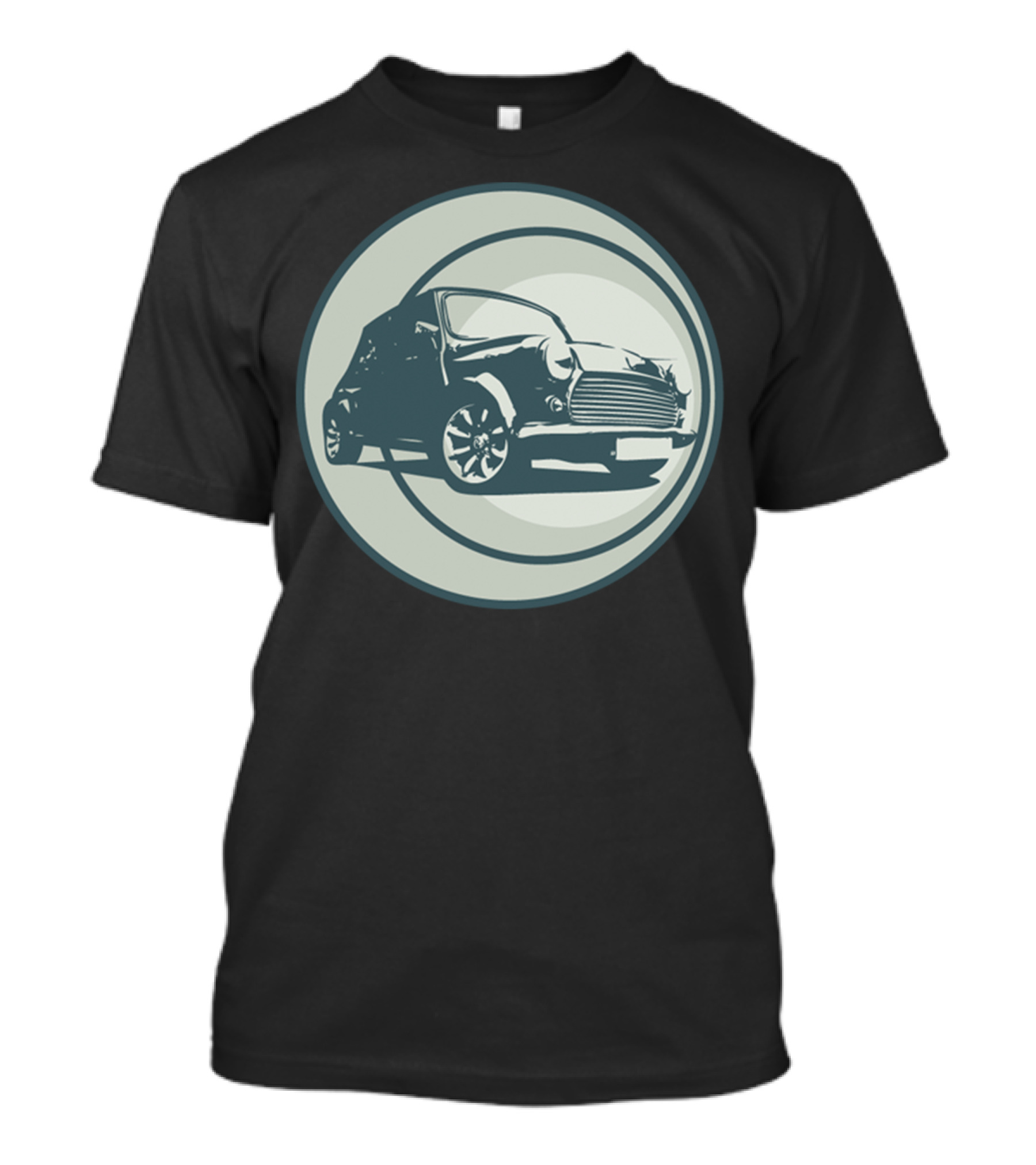 Austin Mini Classic Car Vintage Circle Motif T-Shirt