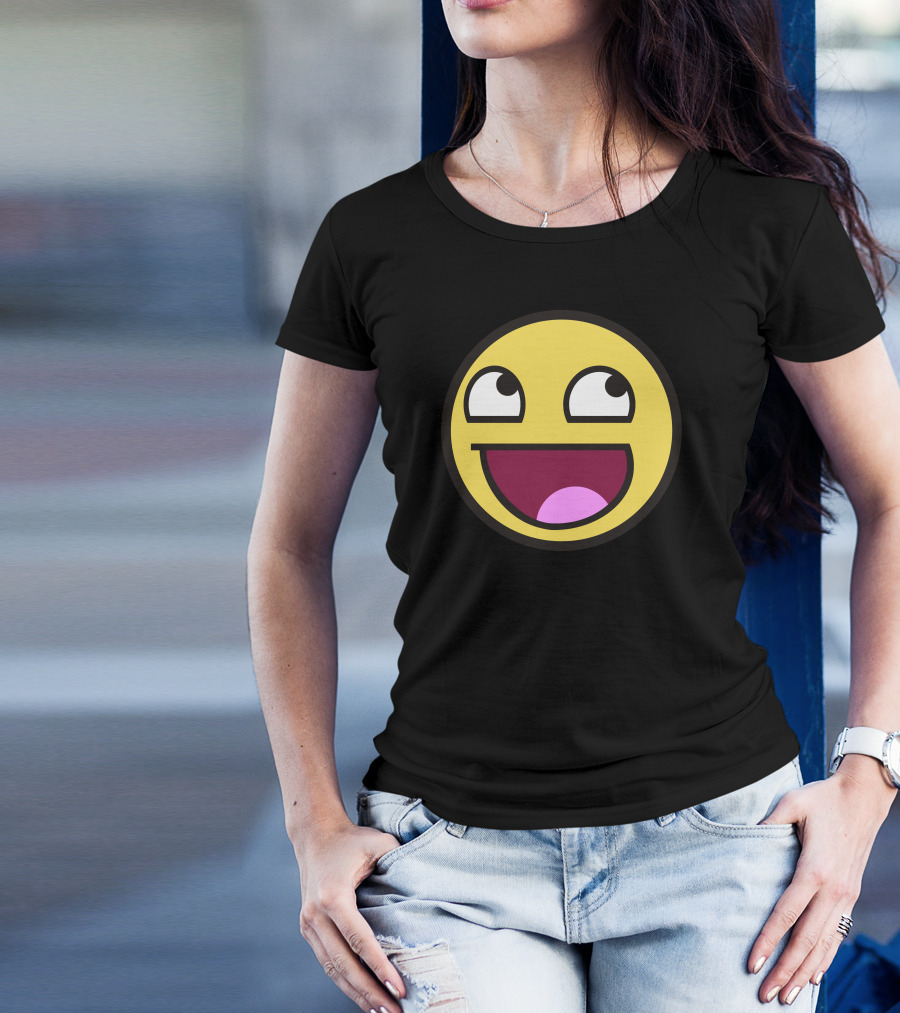 Awesomely Lulz Face Emoticon Meme T-Shirt