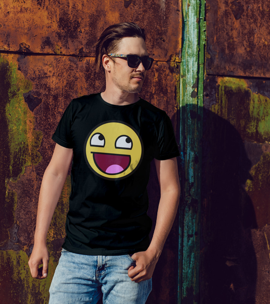 Awesomely Lulz Face Emoticon Meme T-Shirt