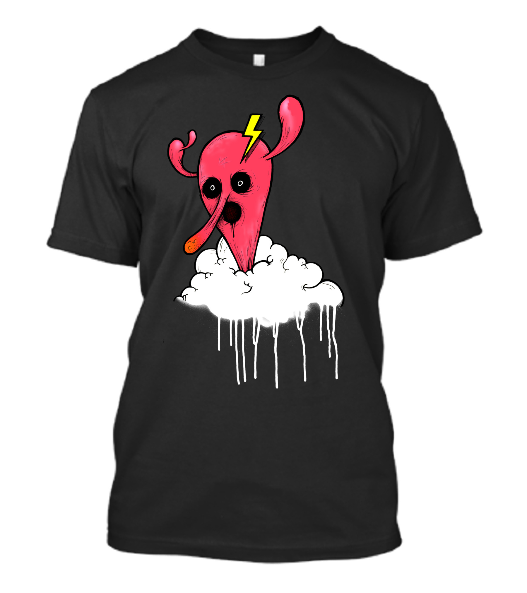 Balloon Head Lightning Strike On Dripping Cloud T-Shirt