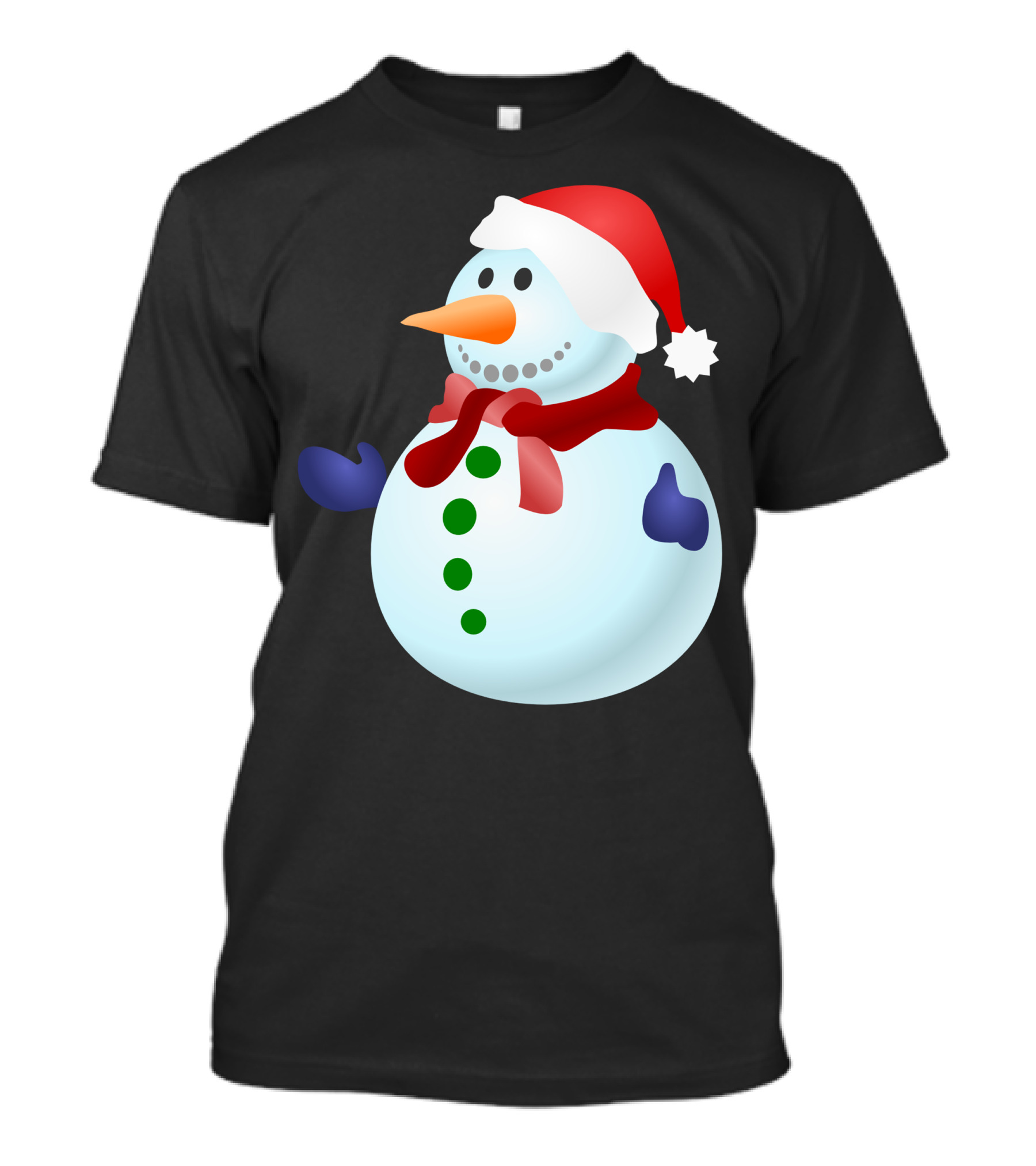 Beautiful Snowman With Santa Hat And Scarf T-Shirt