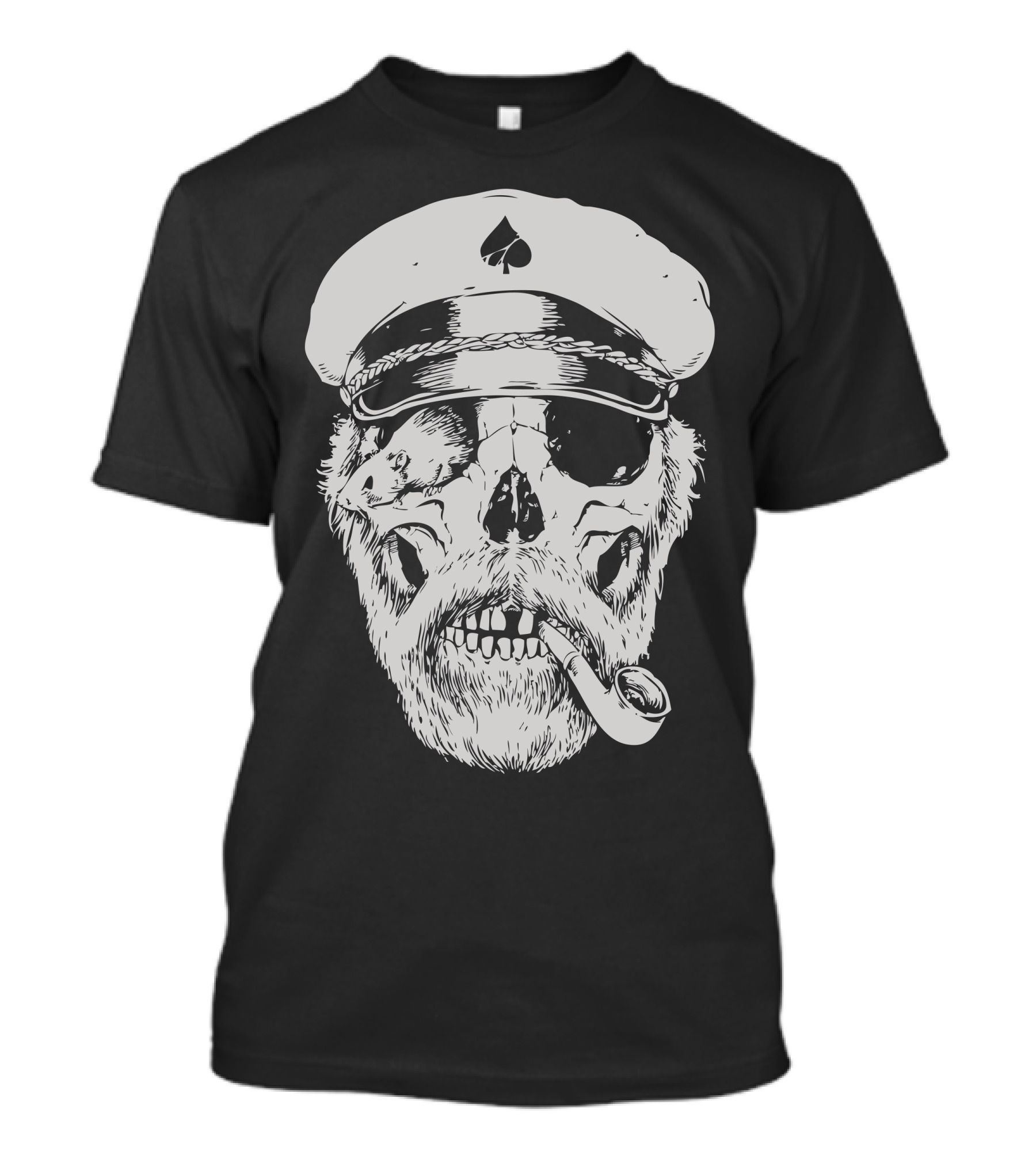 Black Thorn Skeleton Sailor With Pipe And Spade Hat T-Shirt