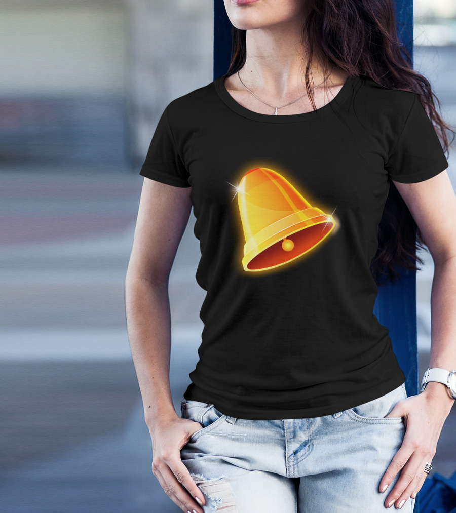 Christmas Bell Golden Glow Sparkle T-Shirt