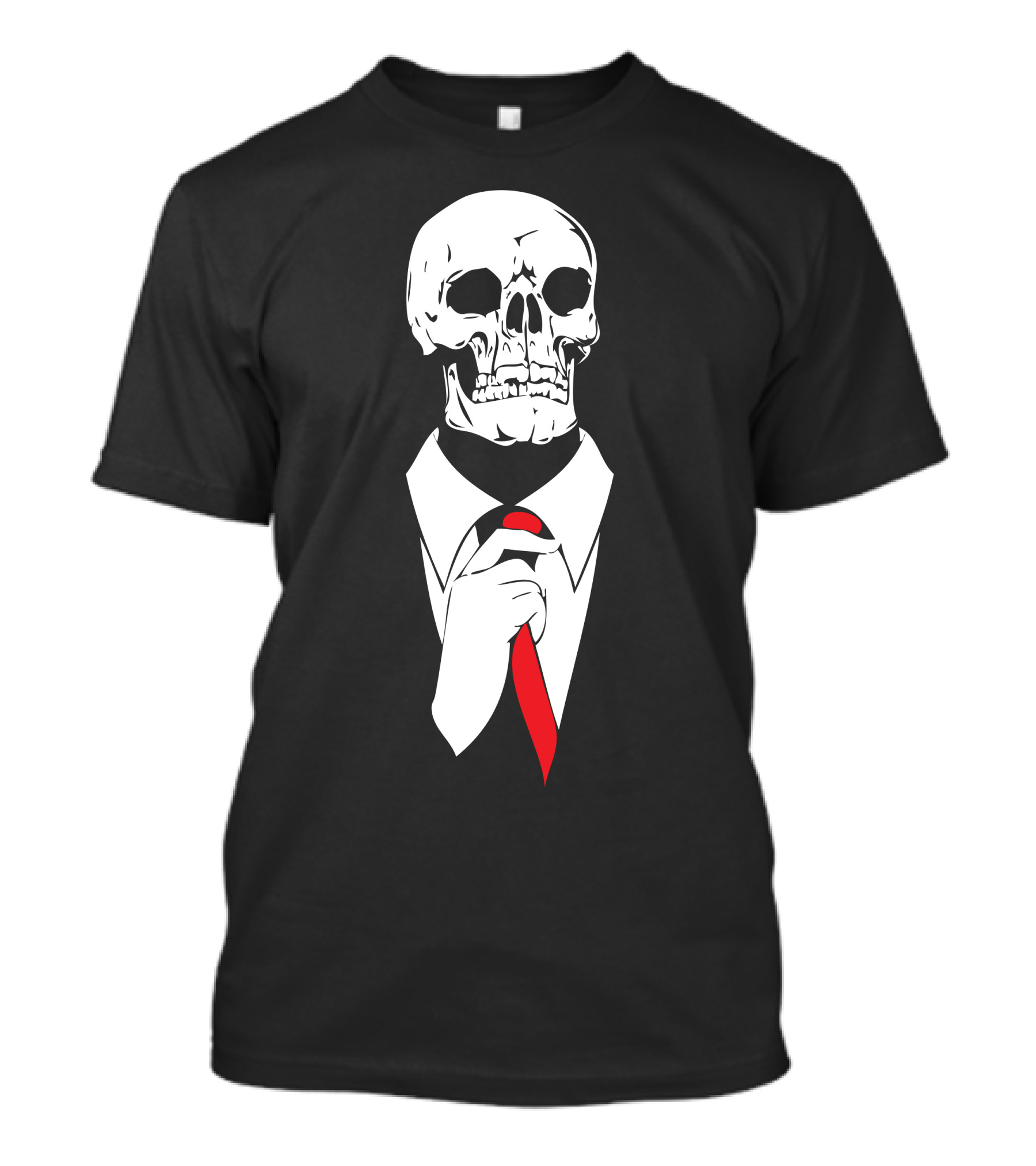 Skull In Suit With Red Tie T-Shirt