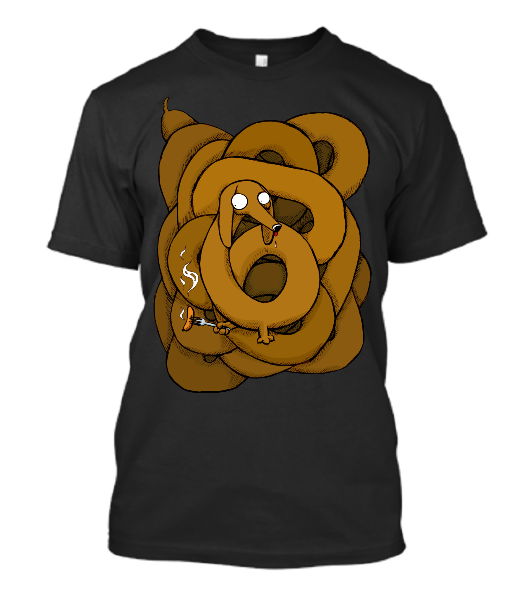 Dackelwurst Funny Dog Sausage Drawing T-Shirt