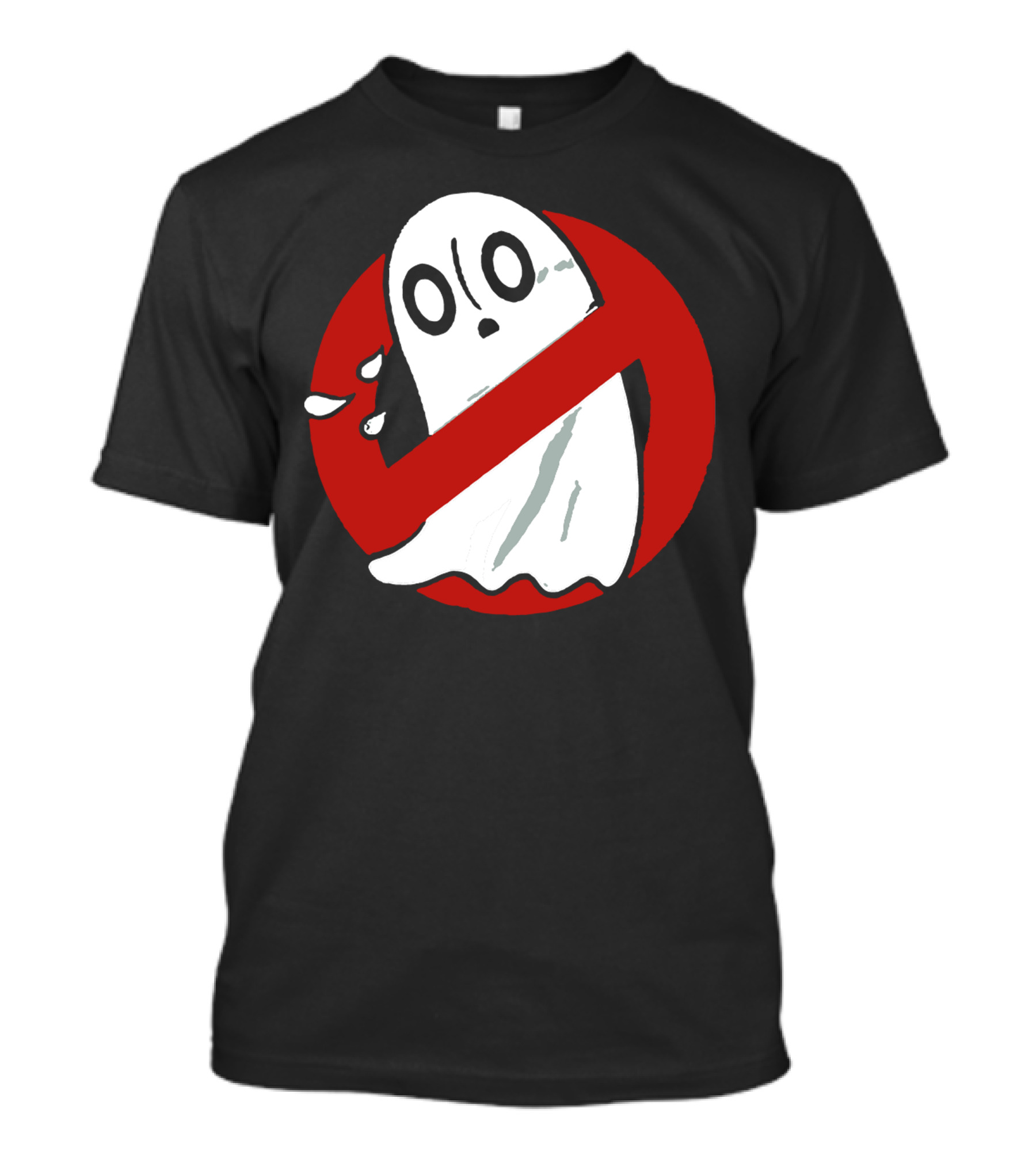 Ghostblookers No Ghost Symbol Scared Cartoon Ghost T-Shirt