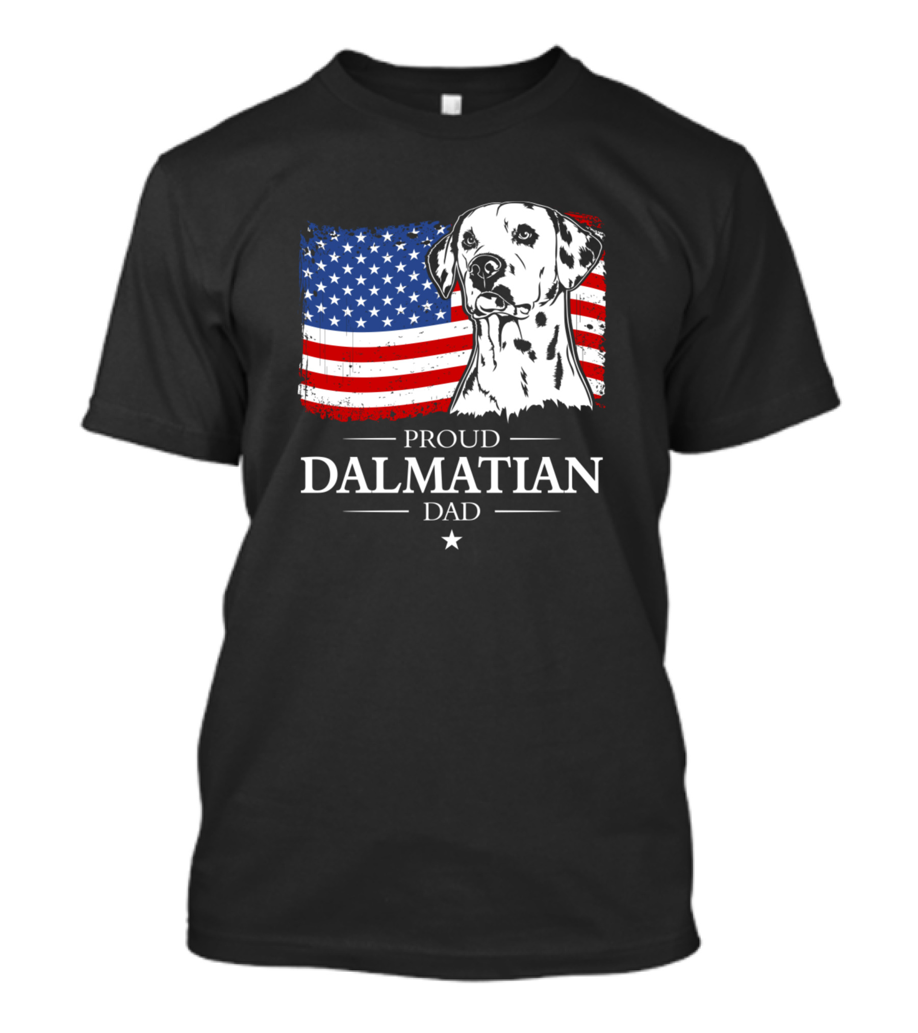 Proud Dalmatian Dad American Flag Patriotic Dog Dad T-Shirt
