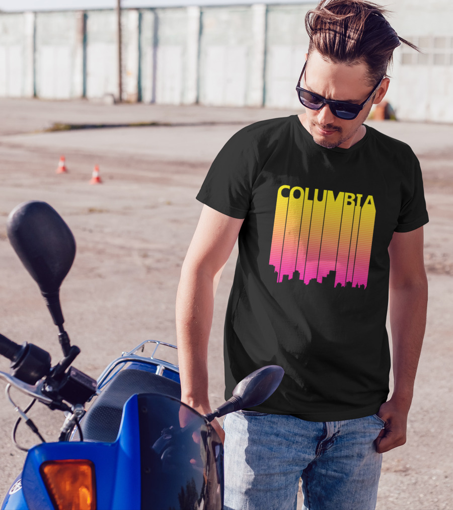 Columbia Skyline Retro 1980s Gradient T-Shirt