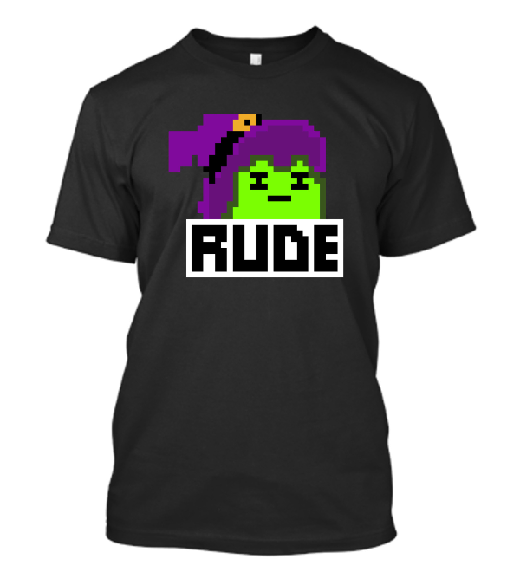Rude Toad Purple Hat Pixel T-Shirt