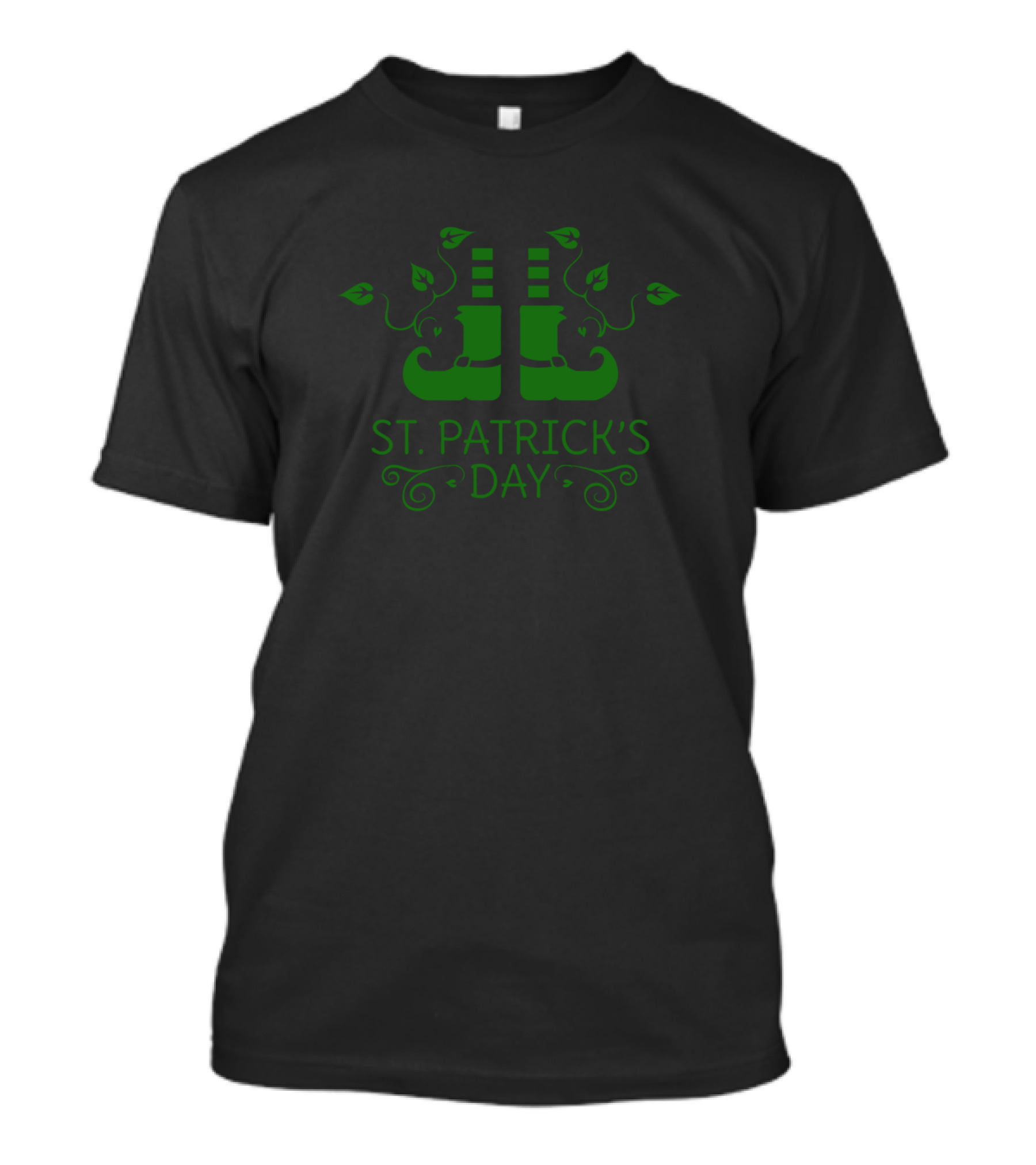 St Patricks Day Green Boots With Ivy And Stripes T-Shirt