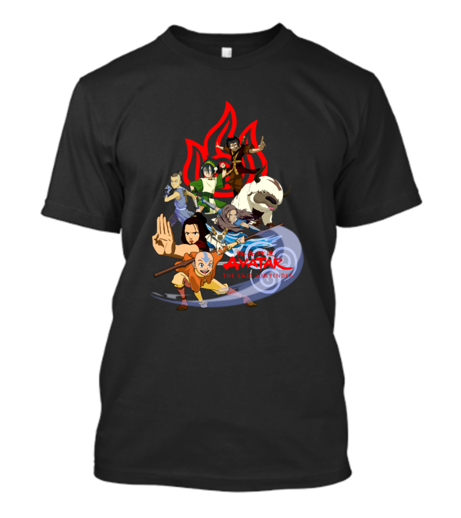 Avatar The Last Airbender Gaang Team With Aang And Appa T-Shirt
