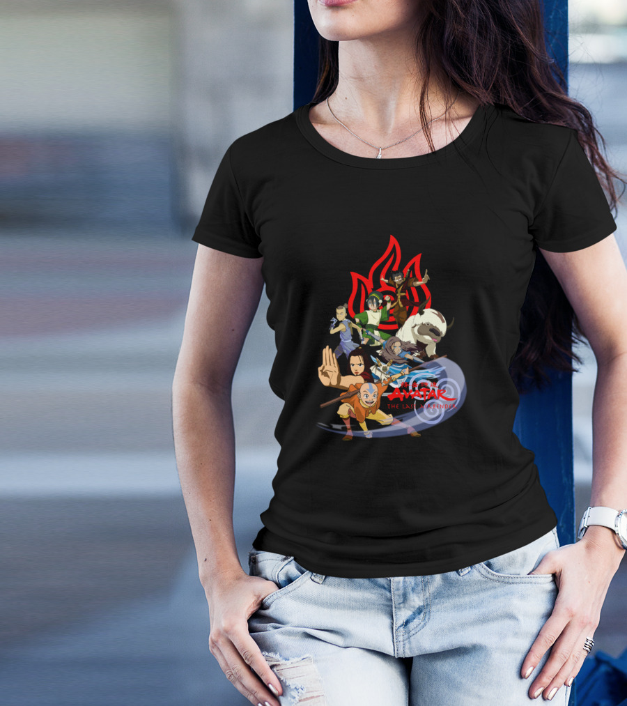 Avatar The Last Airbender Gaang Team With Aang And Appa T-Shirt