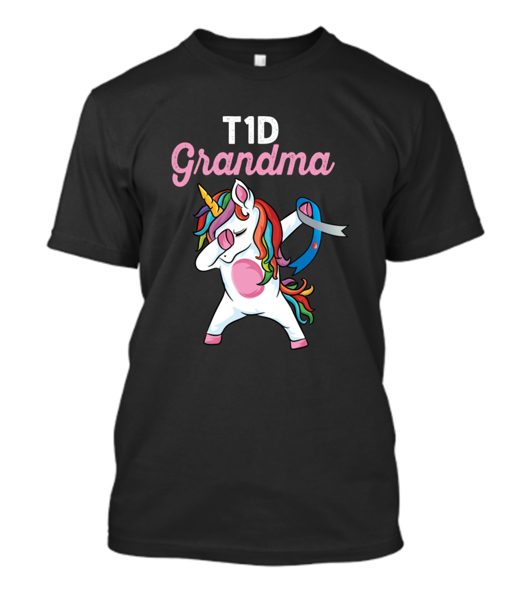 T1D Grandma Dabbing Unicorn Diabetes Awareness T-Shirt
