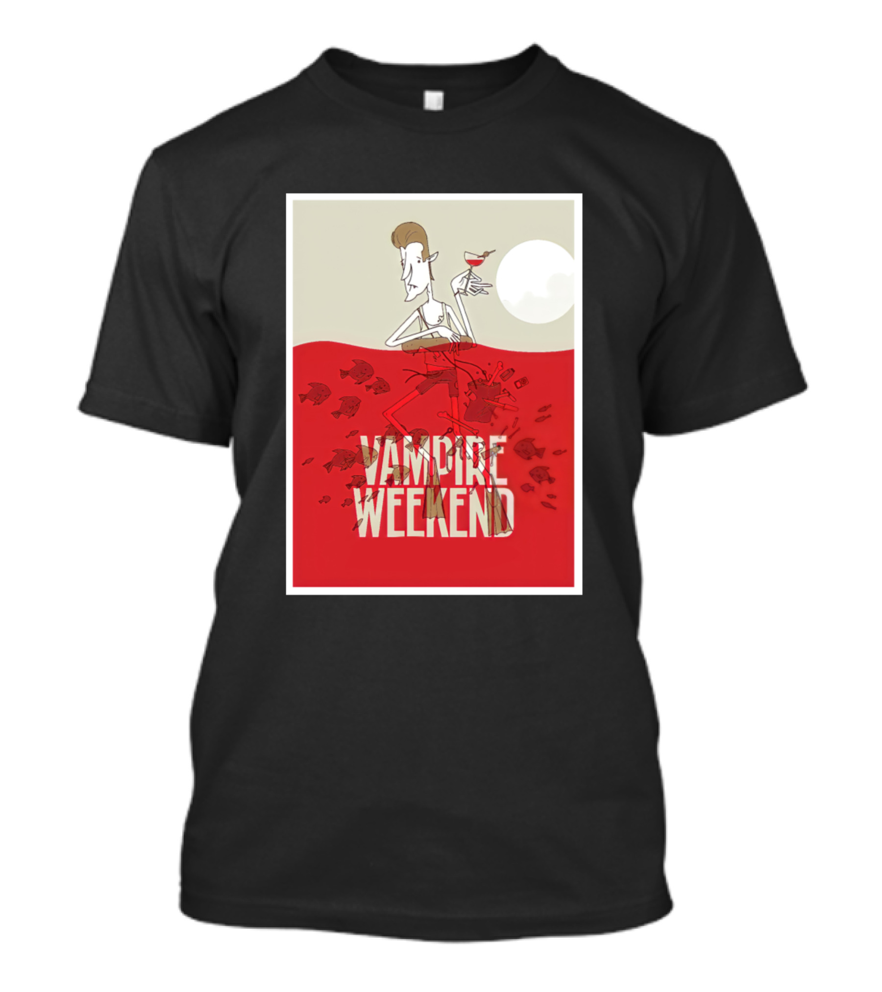 Vampire Weekend Under The Sea With Red Ocean And Moon T-Shirt
