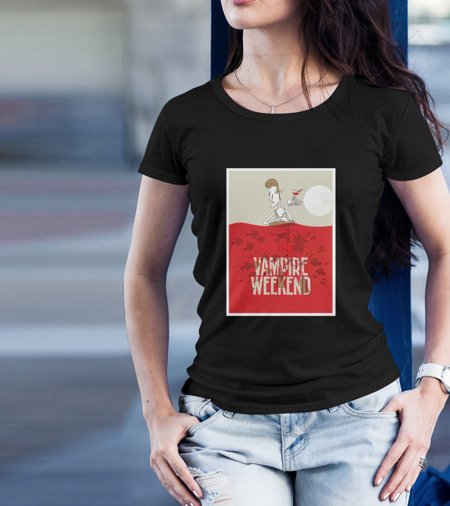 Vampire Weekend Under The Sea With Red Ocean And Moon T-Shirt