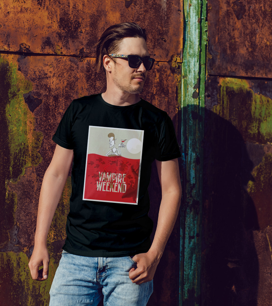 Vampire Weekend Under The Sea With Red Ocean And Moon T-Shirt