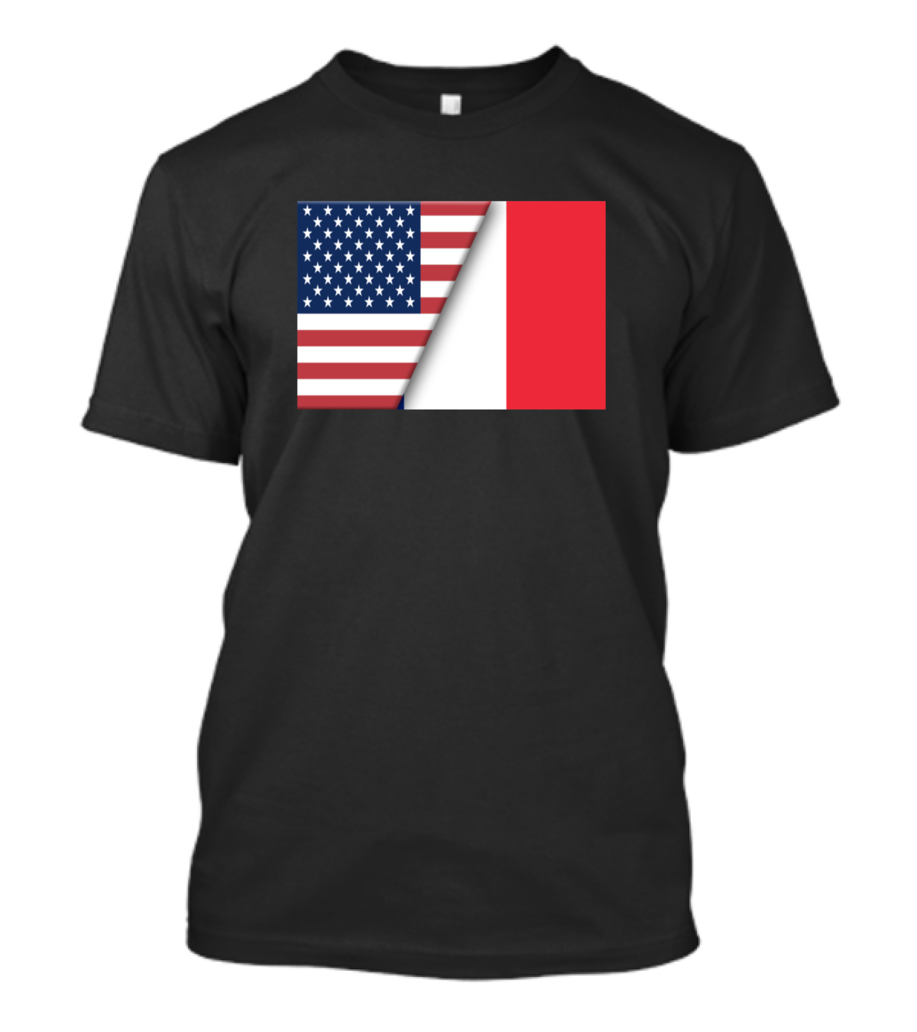 Usa Flag France French Flag Immigrant Ancestry Homage T-Shirt