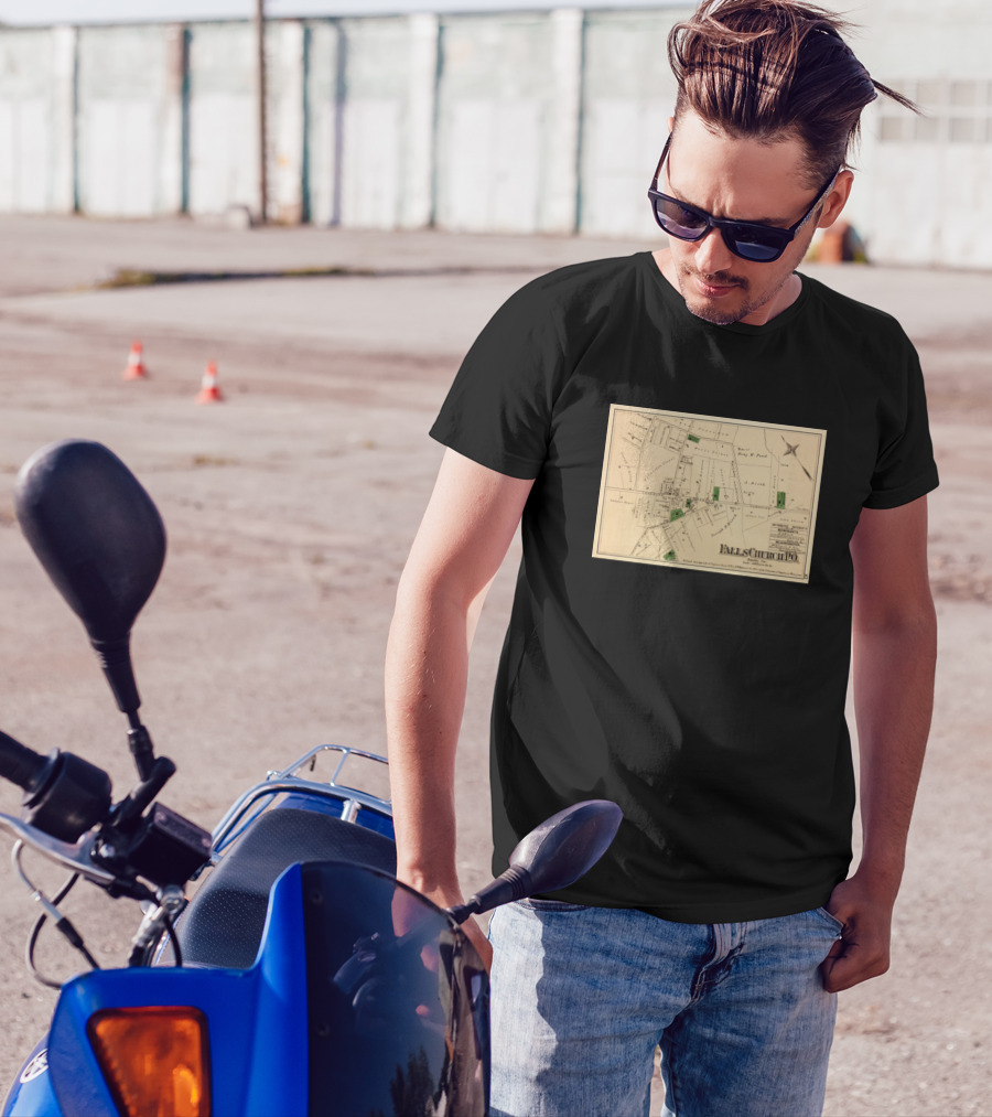 Falls Church Virginia Historic Map 1879 Detailed Property Layout T-Shirt