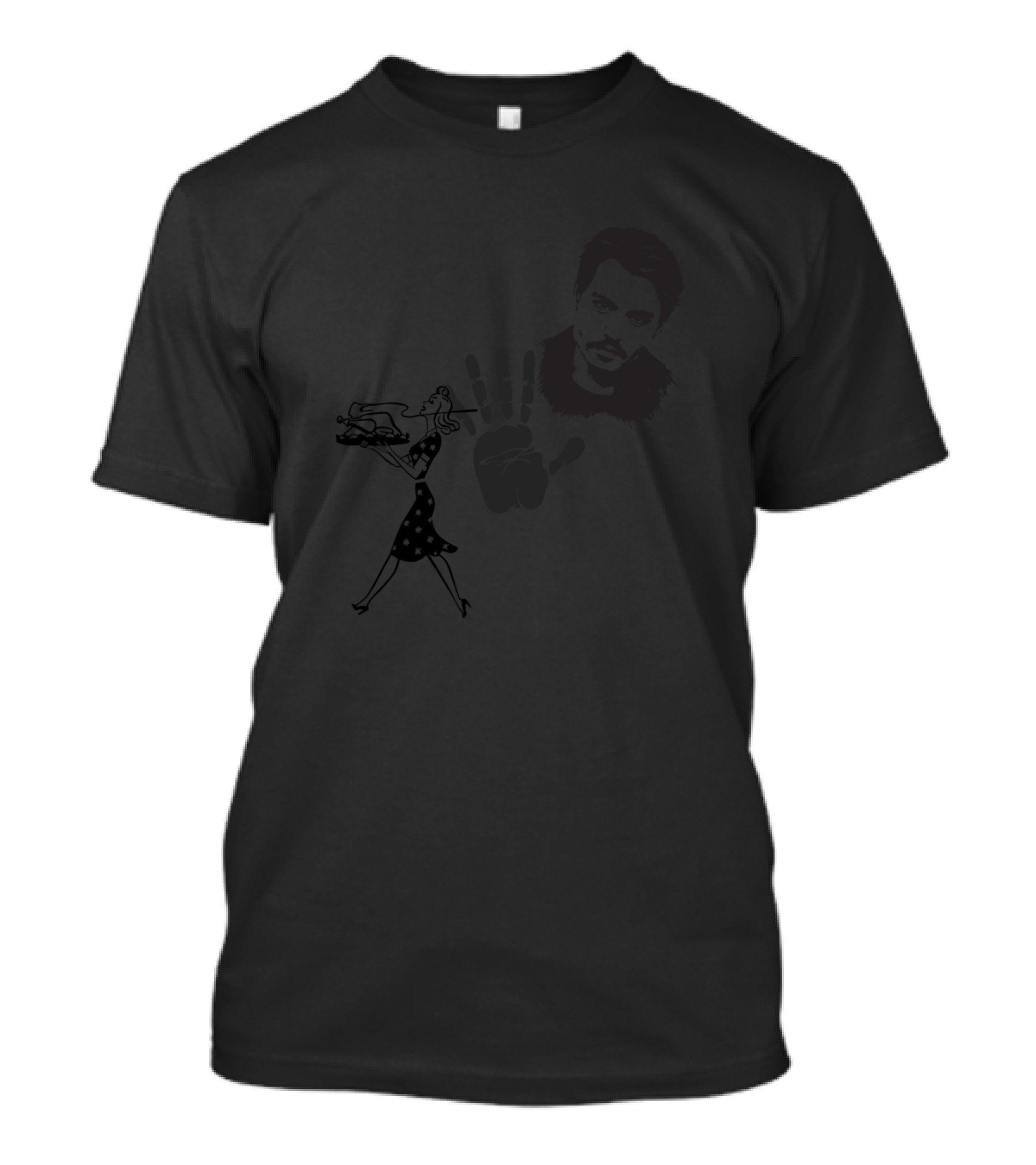 Wife Beater Vintage Cartoon Woman Carrying Iron Dark Humor T-Shirt