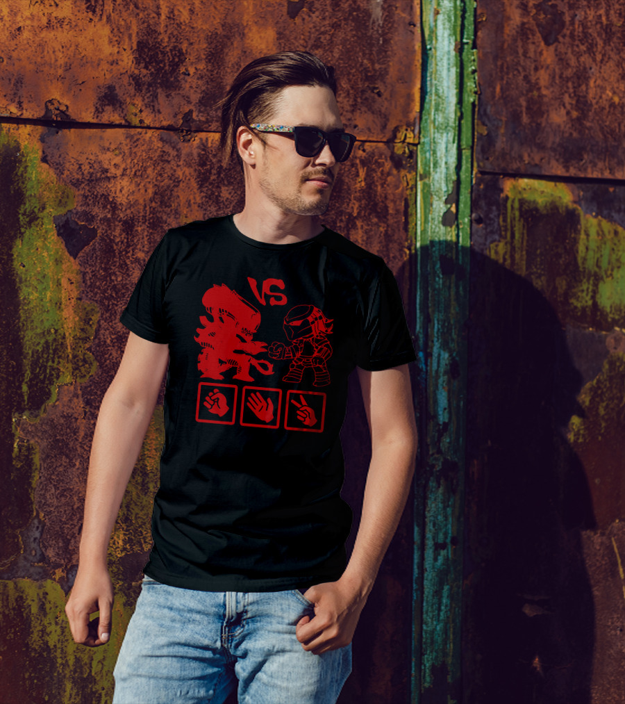 Alien Vs Predator Rock Paper Scissors Battle T-Shirt