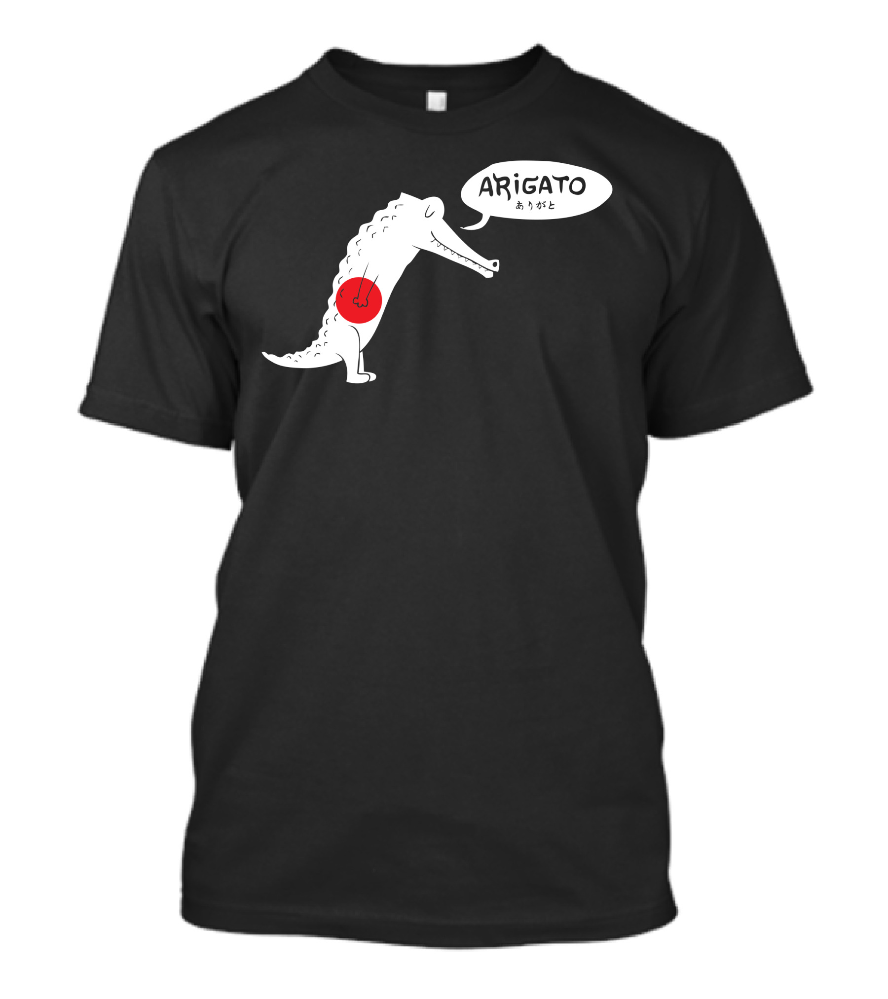 Arigato Alligator With Japanese Flag T-Shirt
