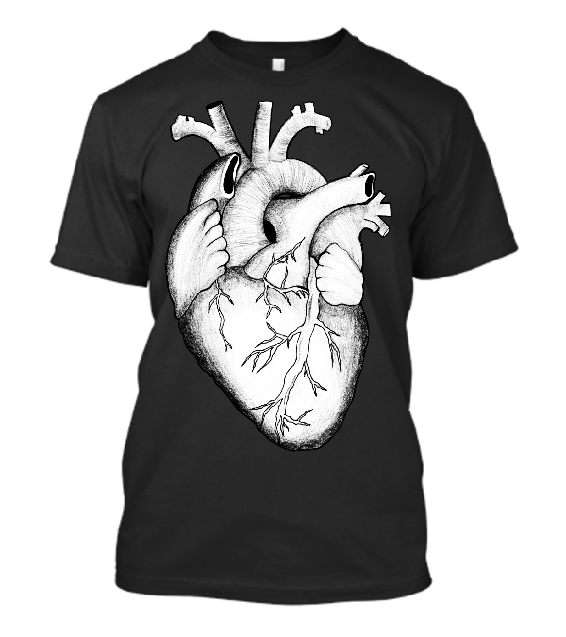 Anatomical Heart Sketch With Veins And Arteries T-Shirt