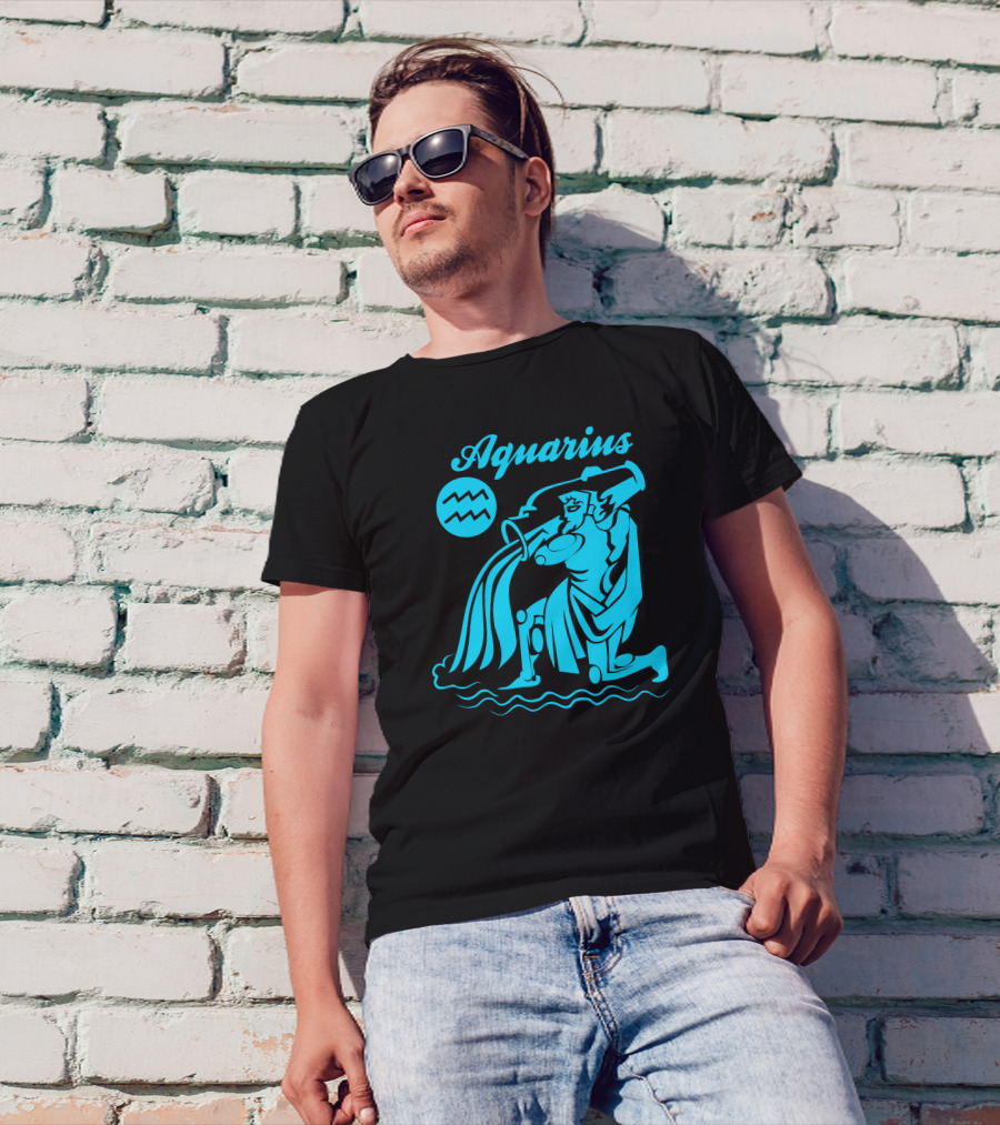 Aquarius Water Bearer Zodiac Symbol Iconography T-Shirt