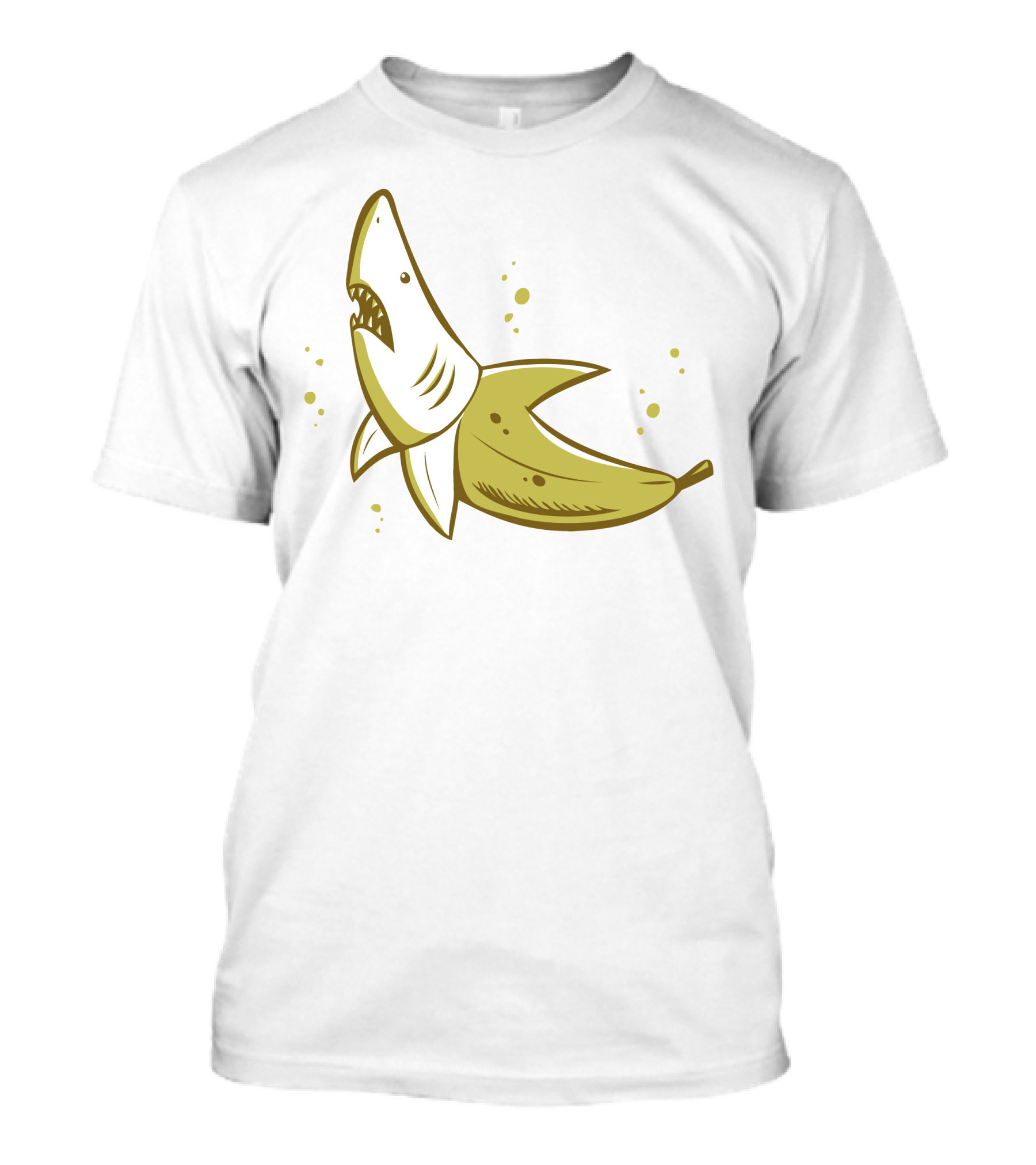 Banana Shark Hybrid Illustration Cute Fun T-Shirt
