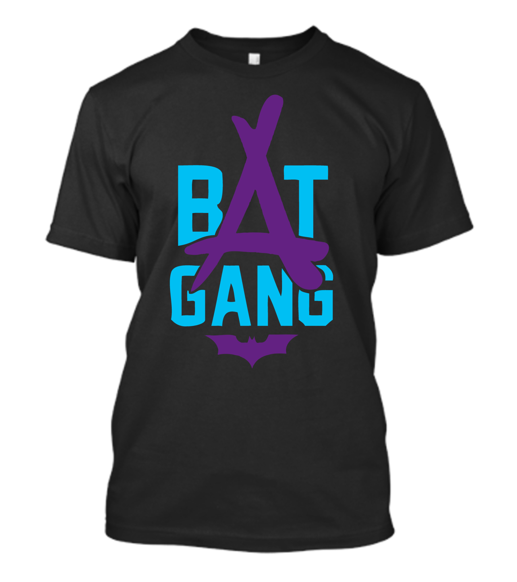 Bat Gang Text With Purple Bat T-Shirt