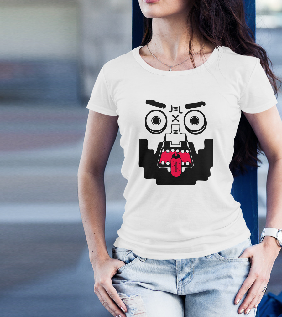 Jel X Jel Best Of Luck Monster Face With Red Tongue And Big Eyes T-Shirt