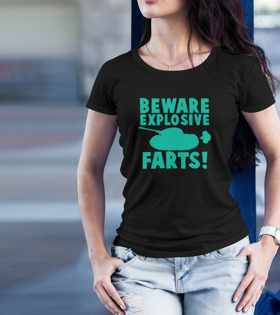 Beware Explosive Farts Tank Humor T-Shirt