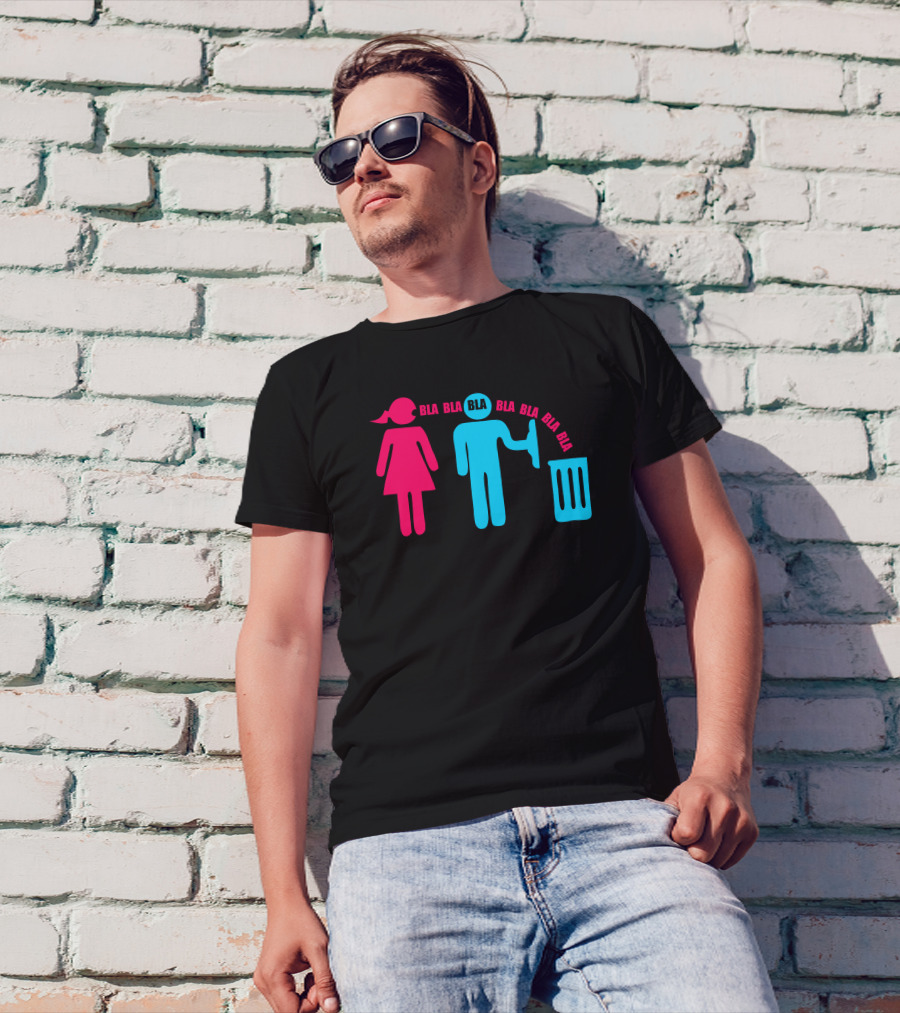 Bla Bla Bla Figure Throwing Away Conversation T-Shirt