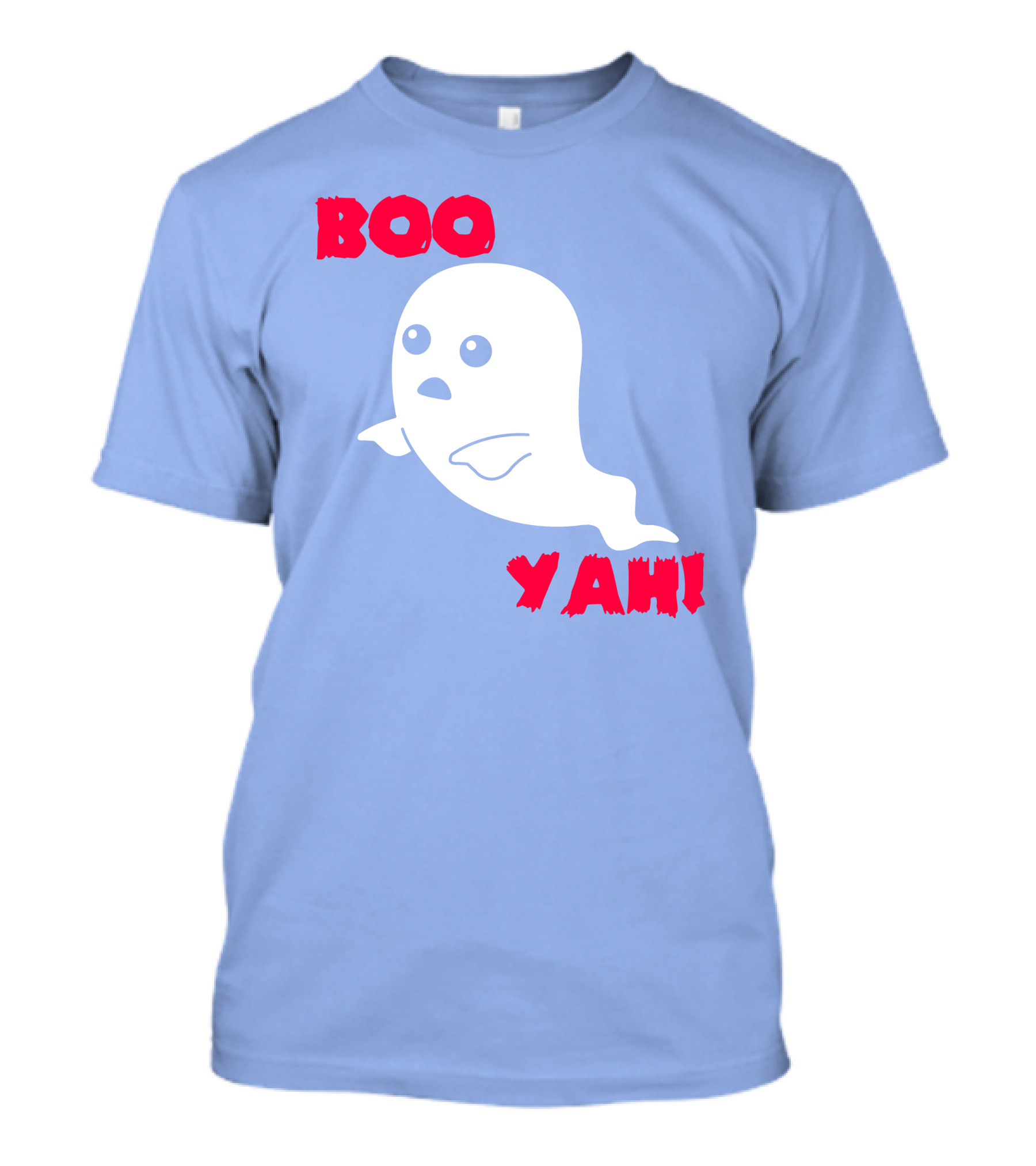 Boo Yah Cute Ghost White Cartoon Ghost T-Shirt
