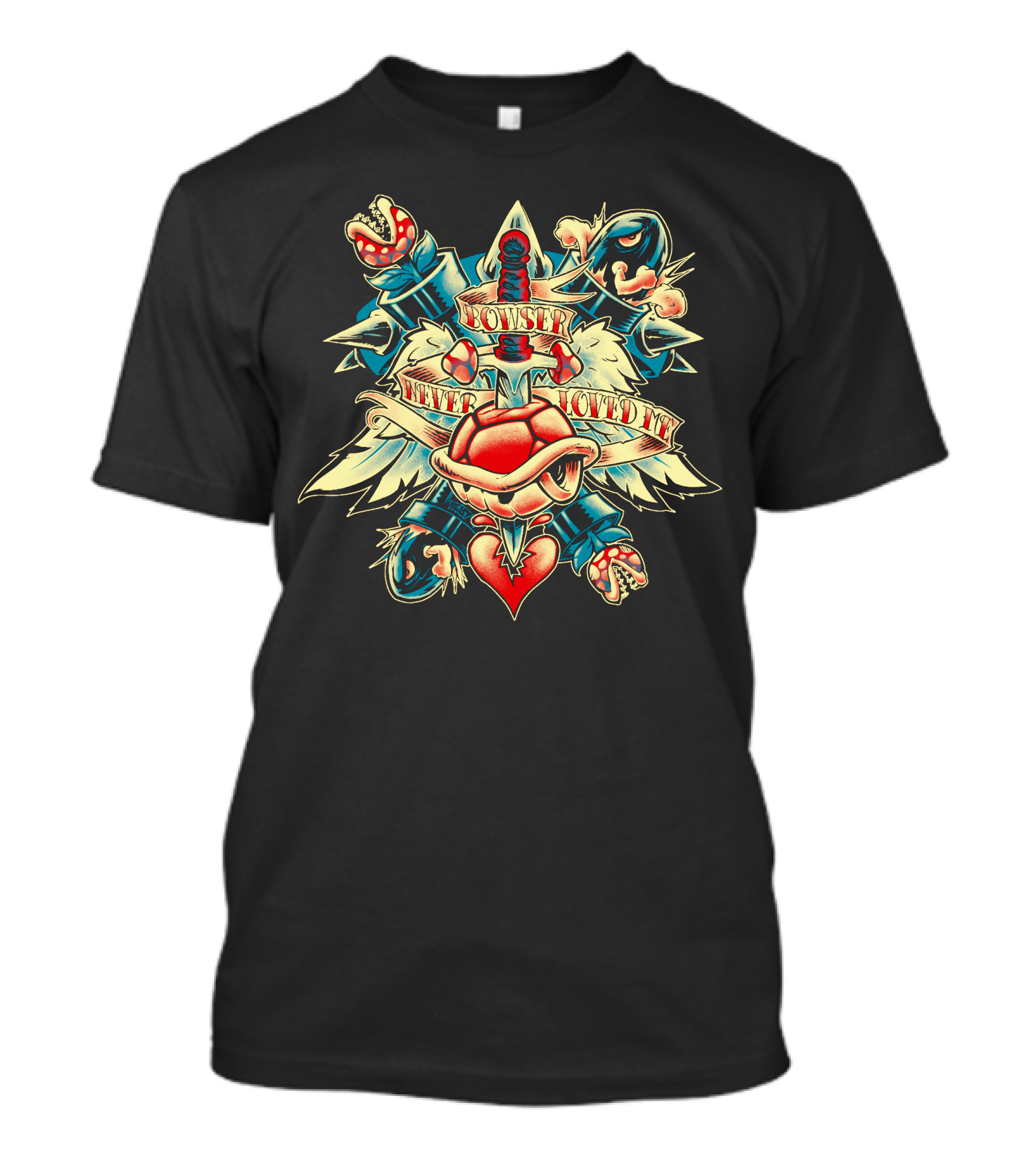 Bowser Never Loved Me Tattoo Heart T-Shirt