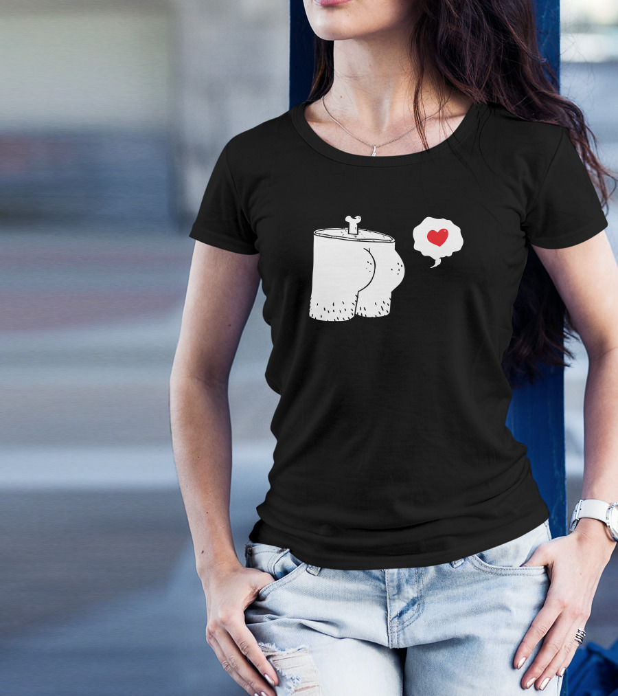 Butt Lovin Cartoon Meat Can With Heart Balloon T-Shirt