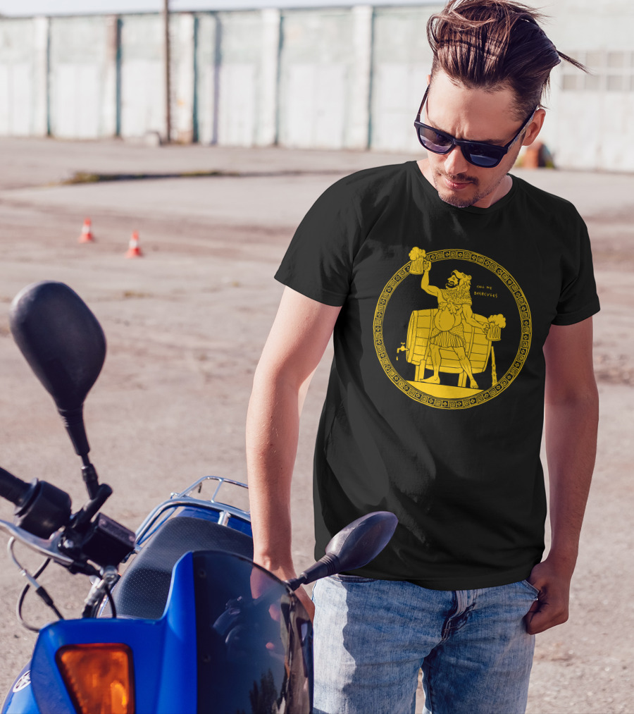 Call Me Beercules Greek Style Hercules With Beer Mugs And Barrel T-Shirt