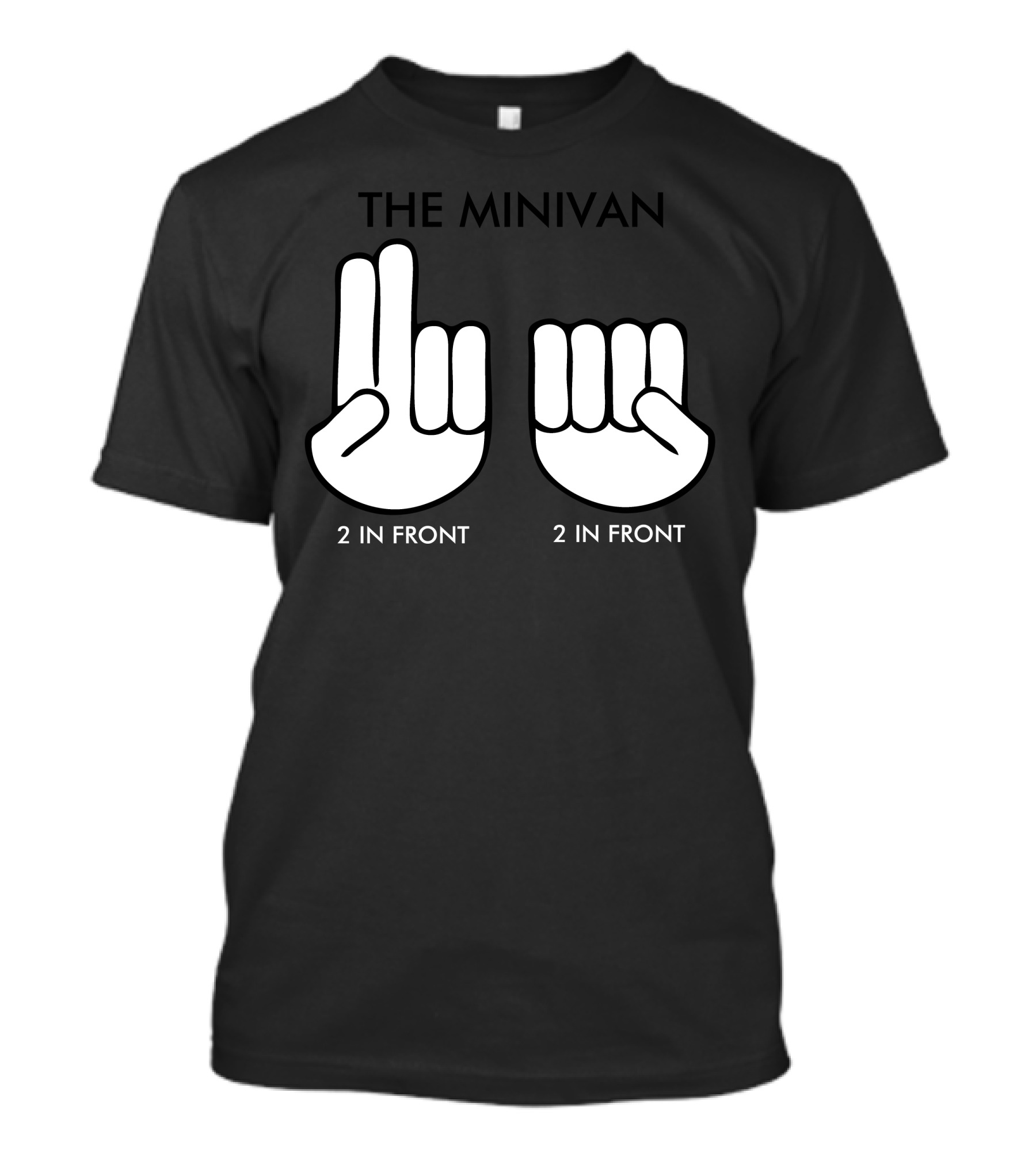 College Humor Minivan Two In Front Hand Gesture T-Shirt