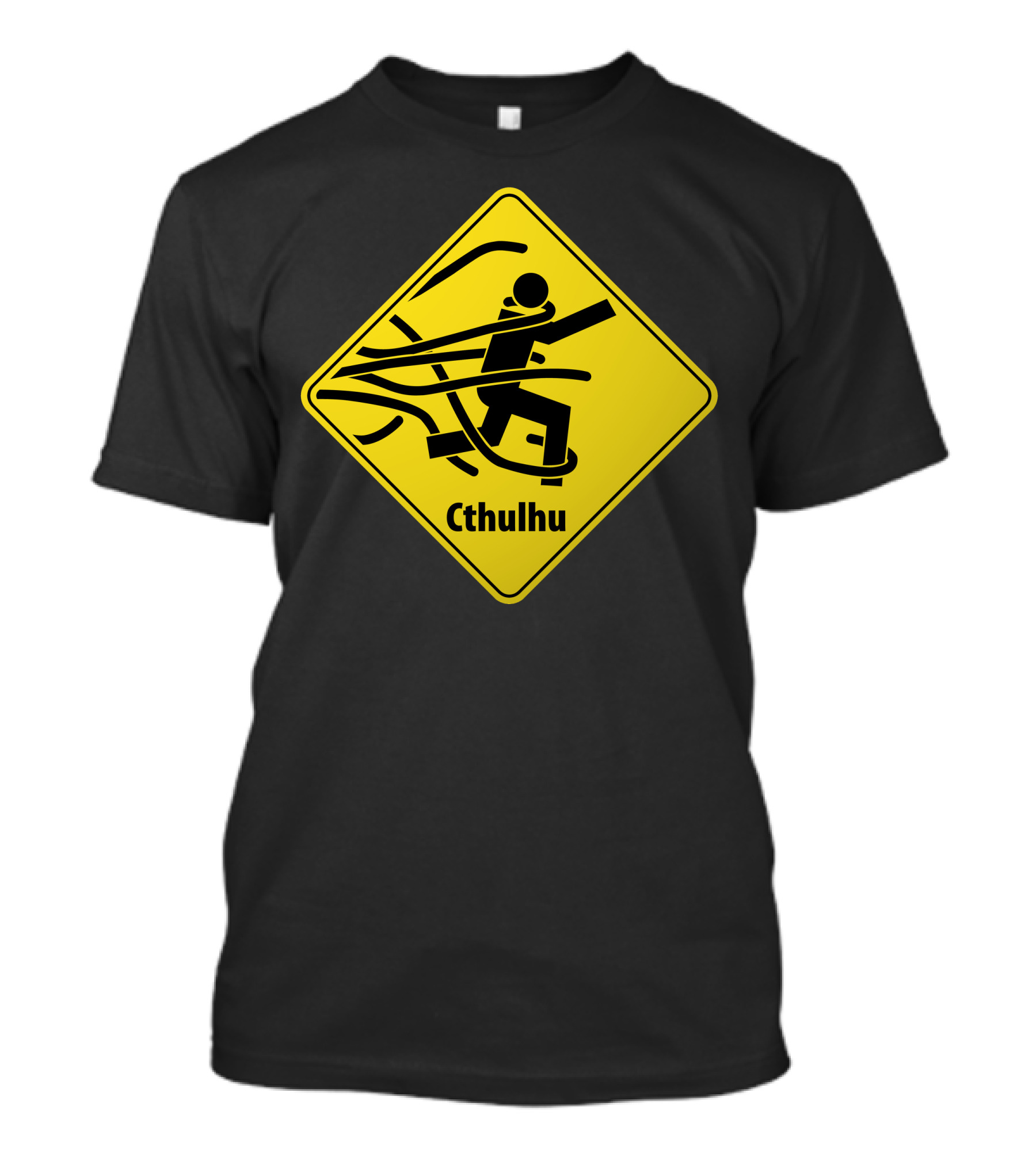 Cthulhu Tentacle Warning Sign T-Shirt
