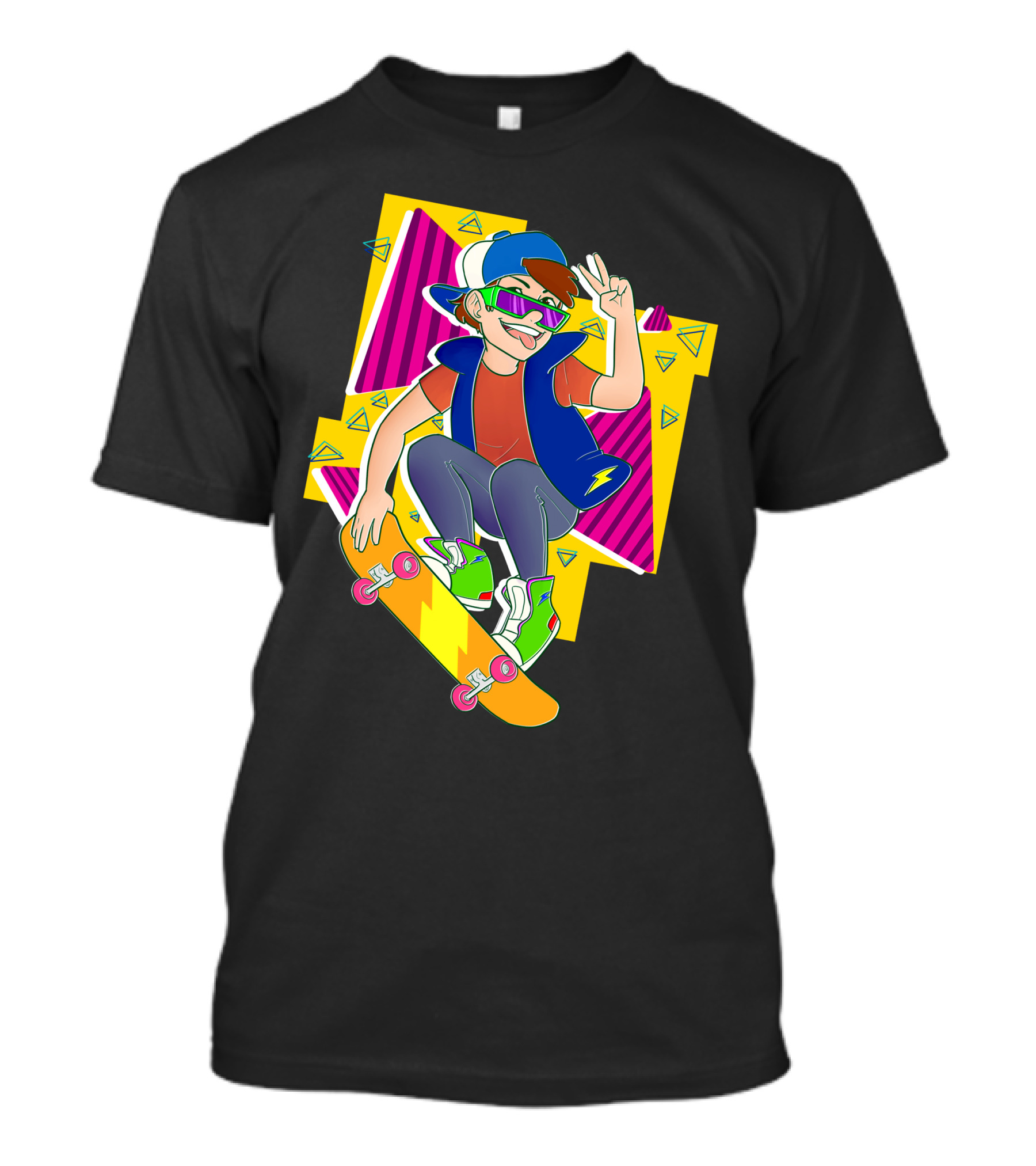 Dippy Fresh Skater Neon Vibrant 90s Aesthetic T-Shirt