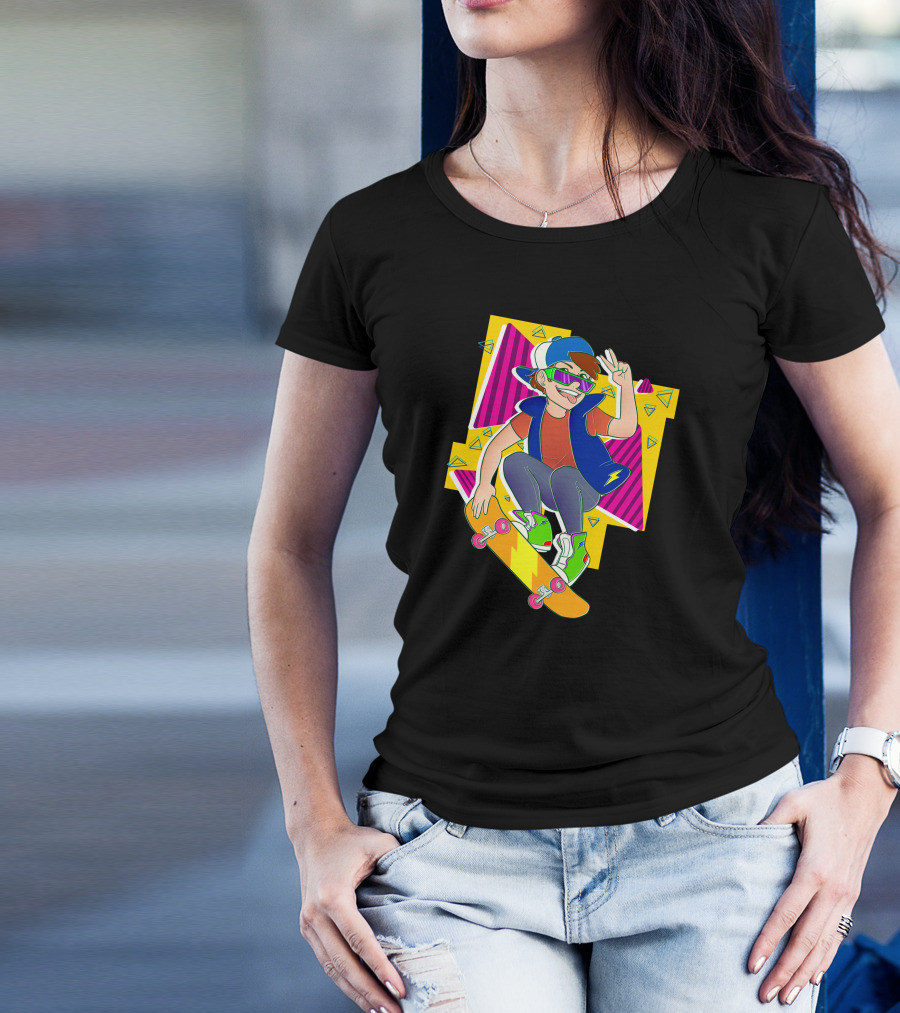 Dippy Fresh Skater Neon Vibrant 90s Aesthetic T-Shirt