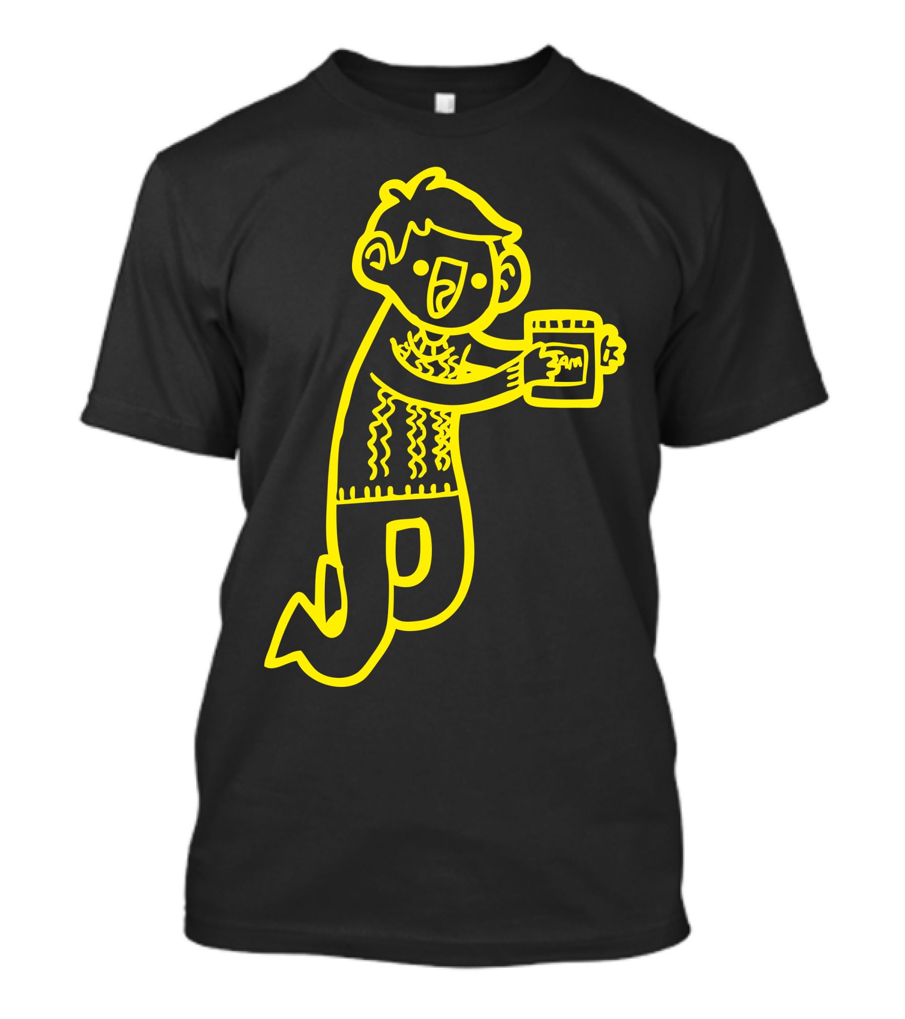 Doodle Jawn Holding Jam Jar With Excited Character T-Shirt