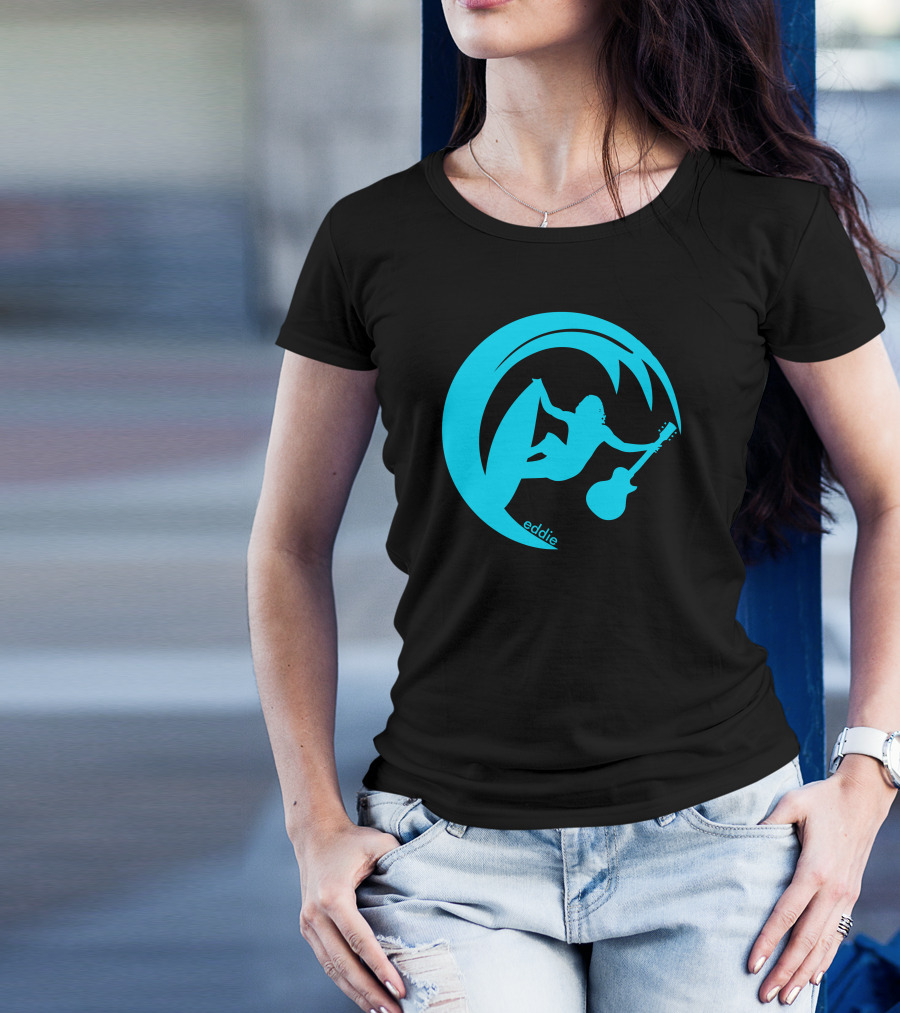 Eddie Surfing Guitar Wave T-Shirt