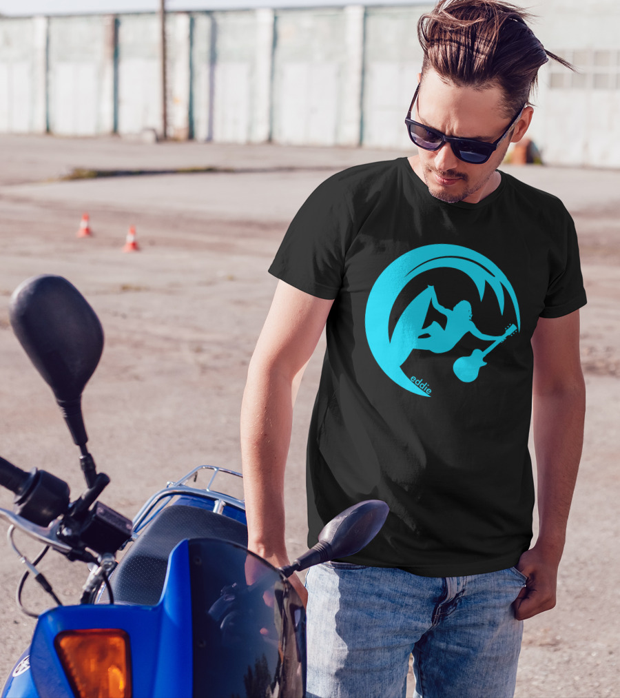 Eddie Surfing Guitar Wave T-Shirt