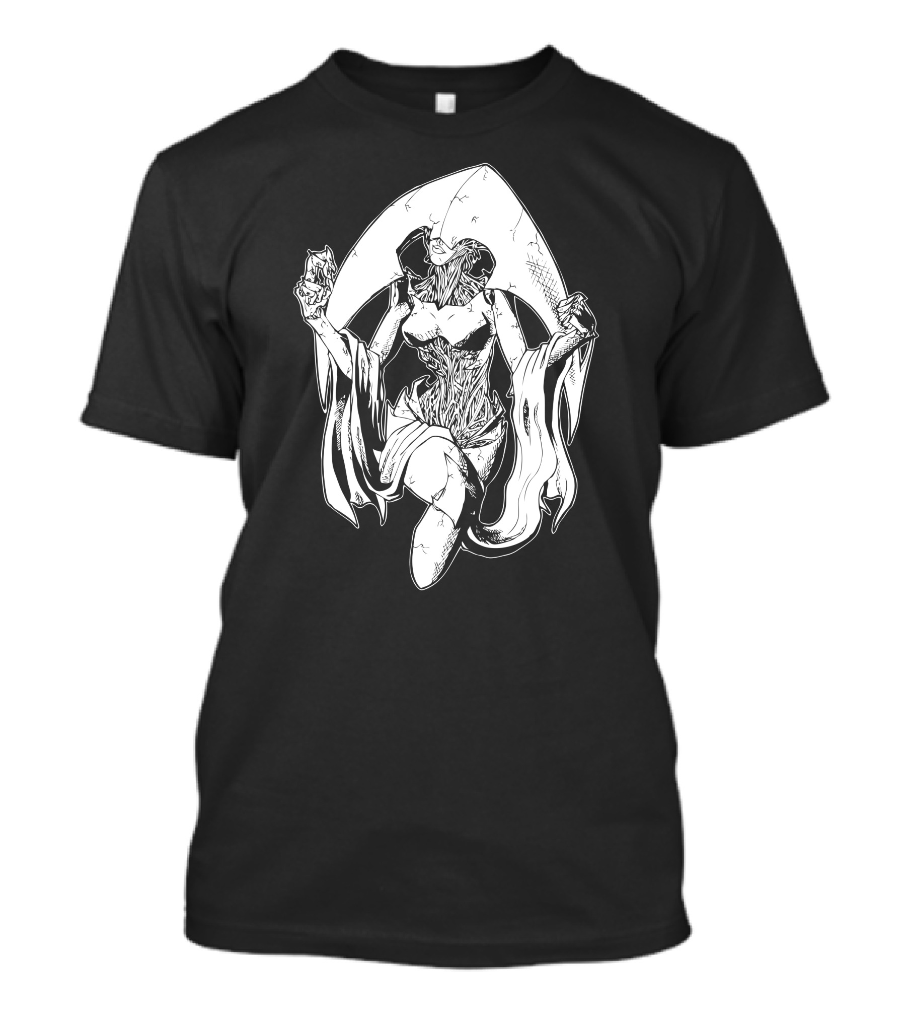 Elesh Norn Praetor Iconic Magic Concept Art Monochrome Drawing T-Shirt