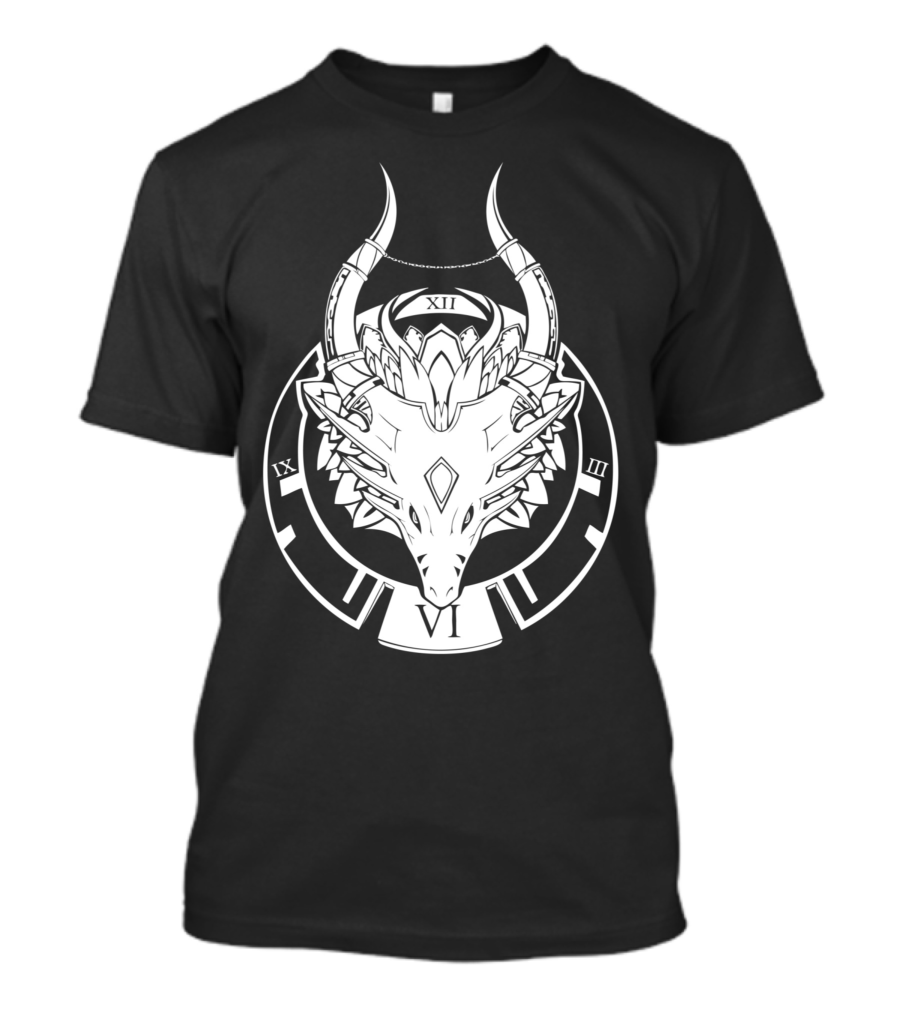 Enora Of Time Dragon Clock Roman Numerals T-Shirt