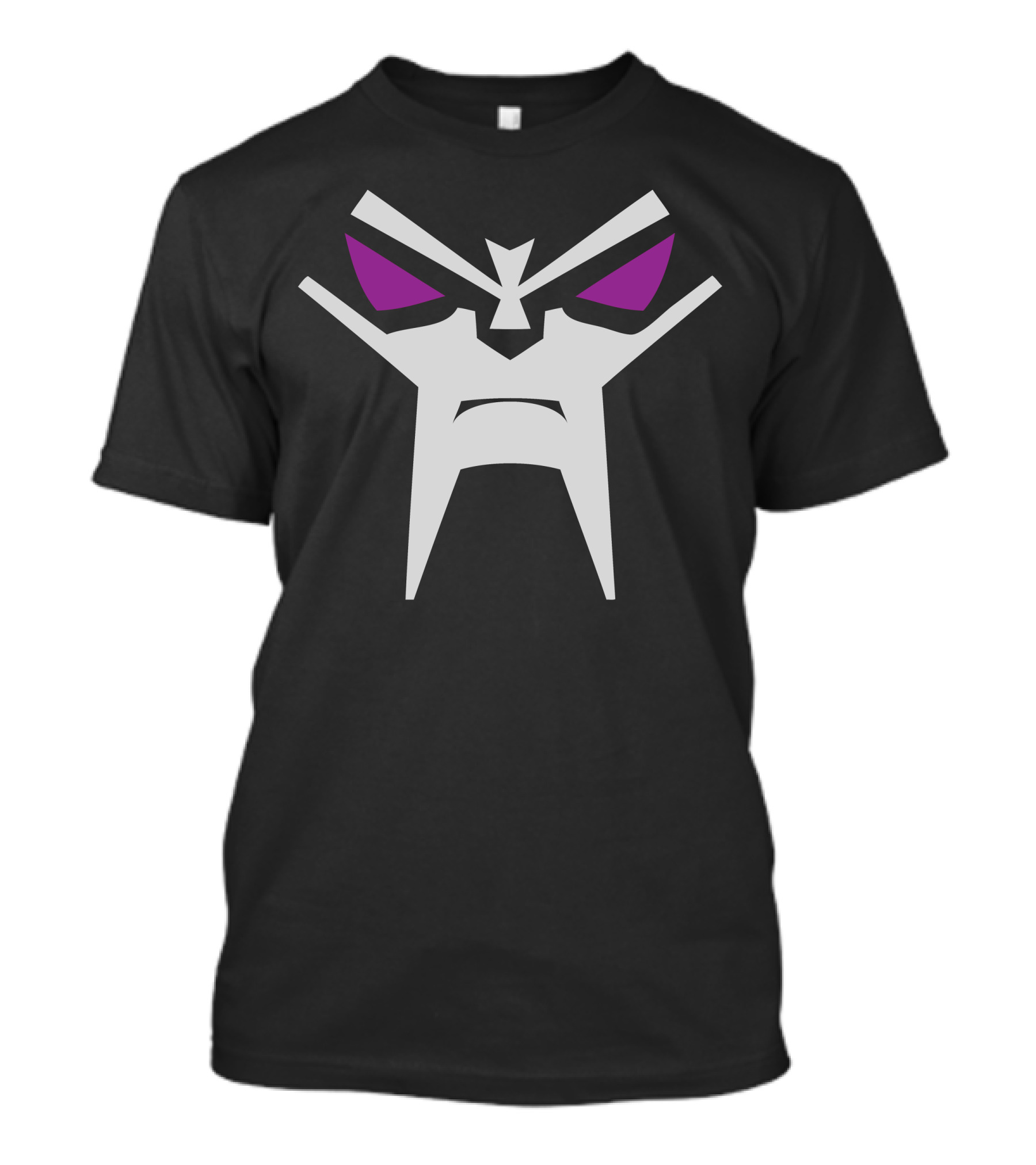 Evil Robot Villain Mask Purple Eyes T-Shirt