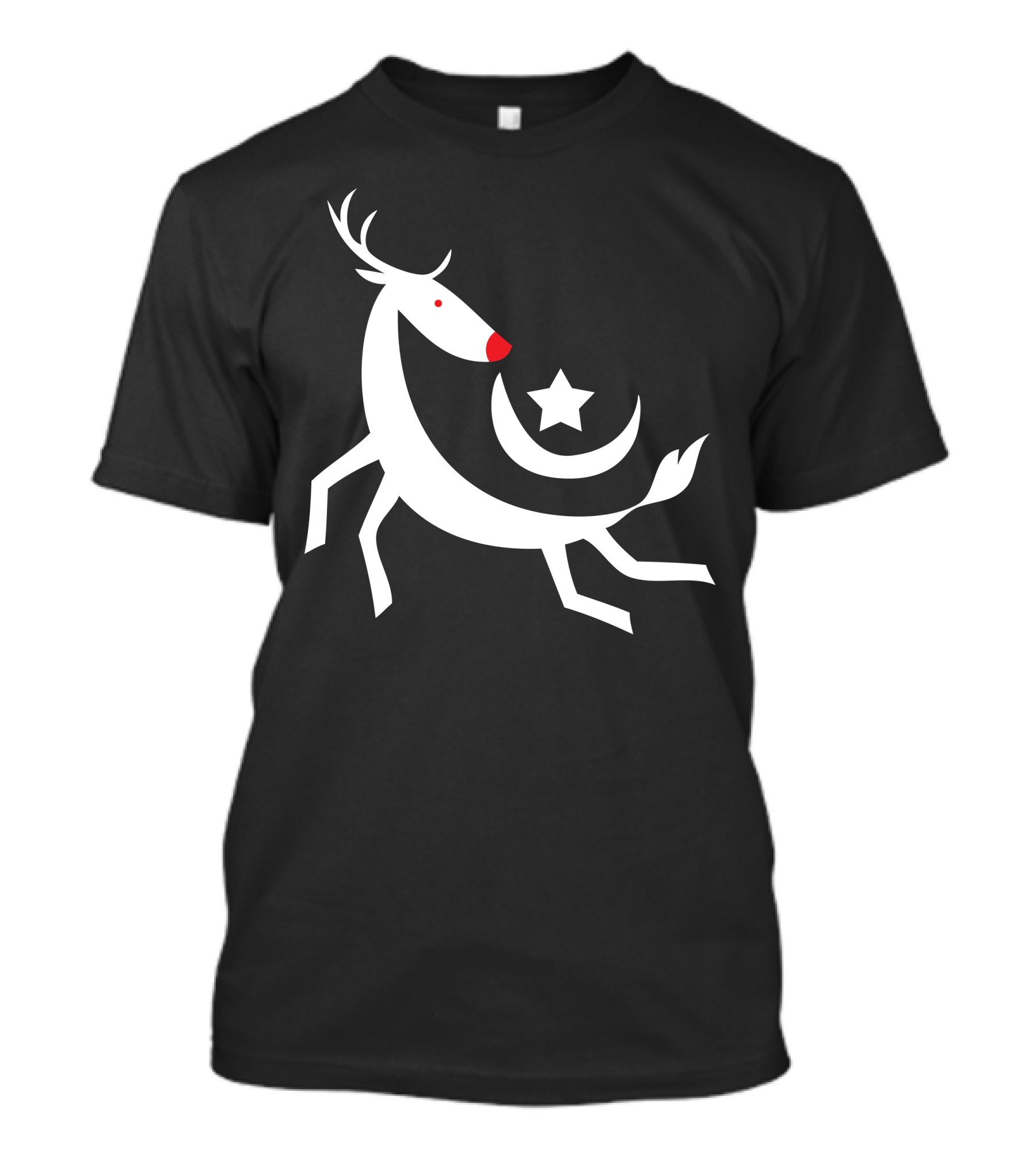 Flying Rudolph Crescent Star T-Shirt