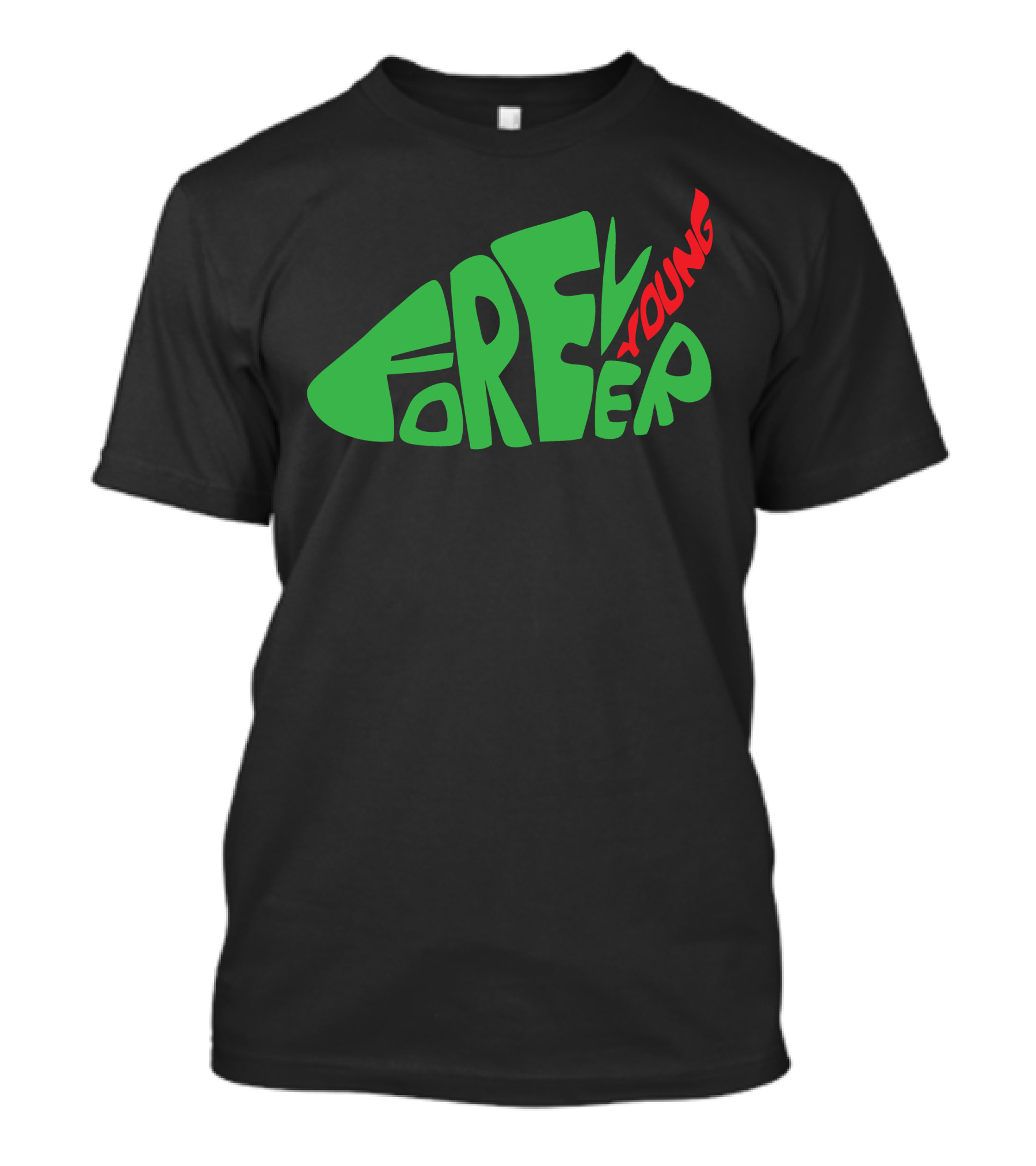 Forever Young Bold Retro Typography T-Shirt