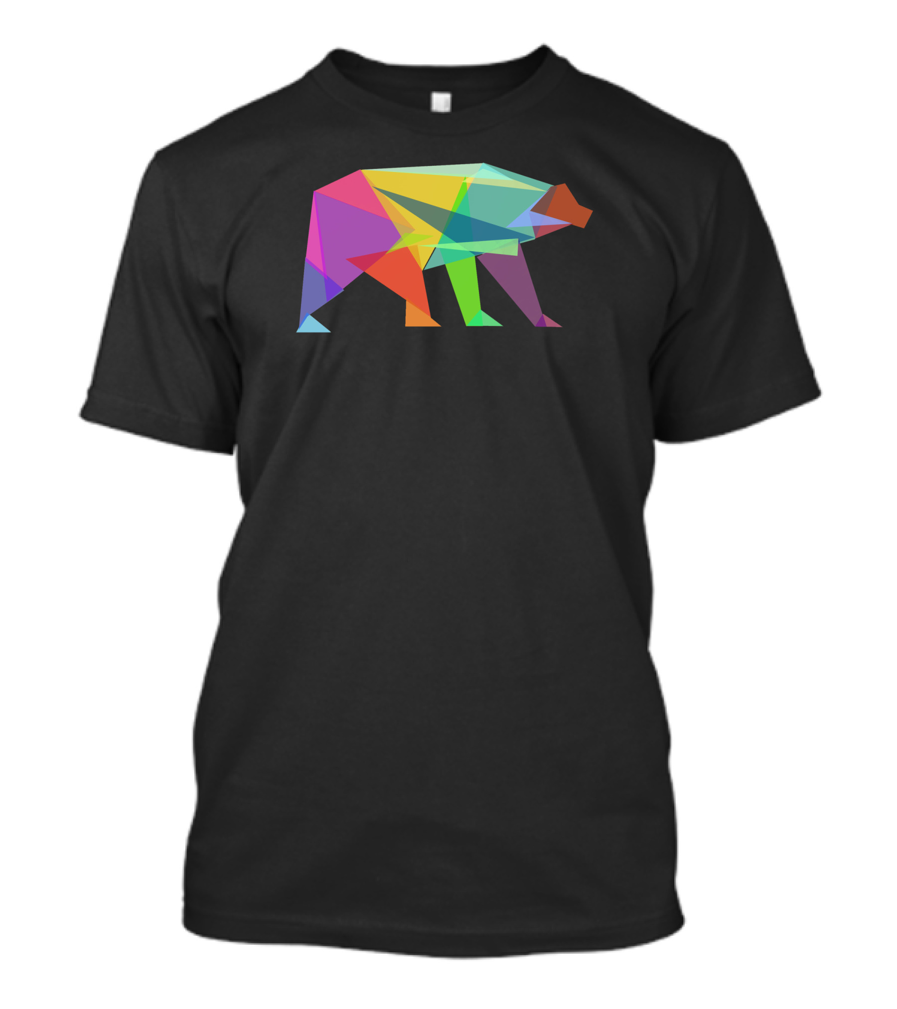 Fractal Multicolor Geometric Bear T-Shirt
