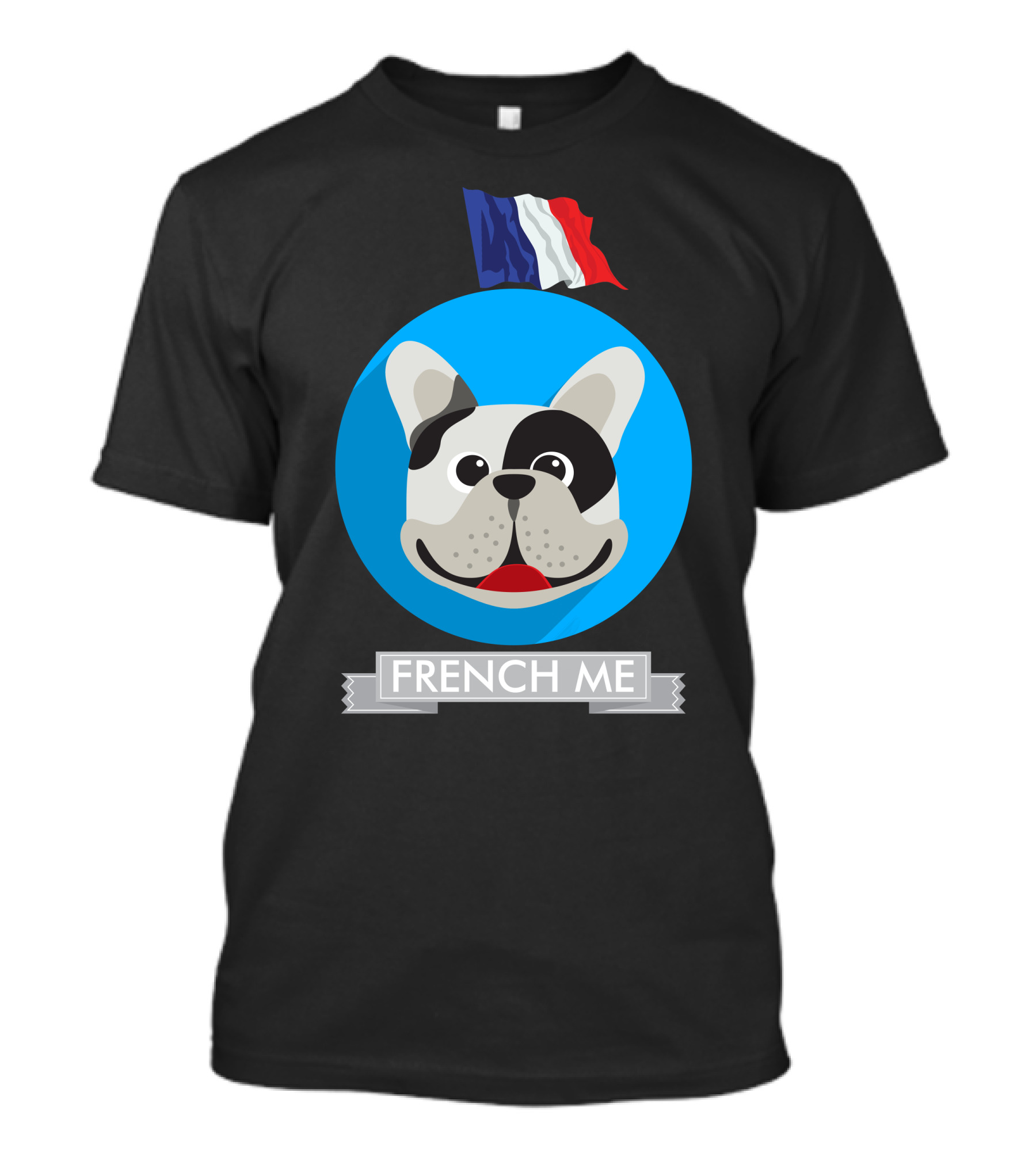 French Me Bulldog With French Flag T-Shirt